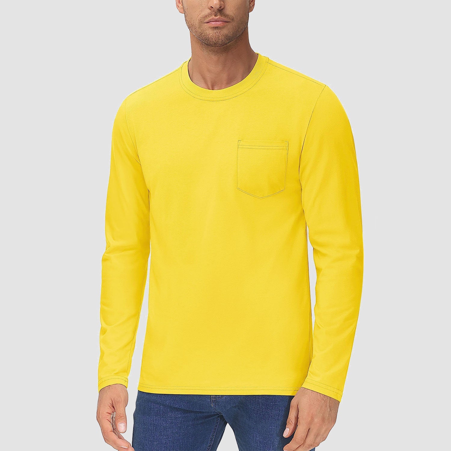 Men's Basic Long Sleeve Shirt Casual Lightweight T-Shirt