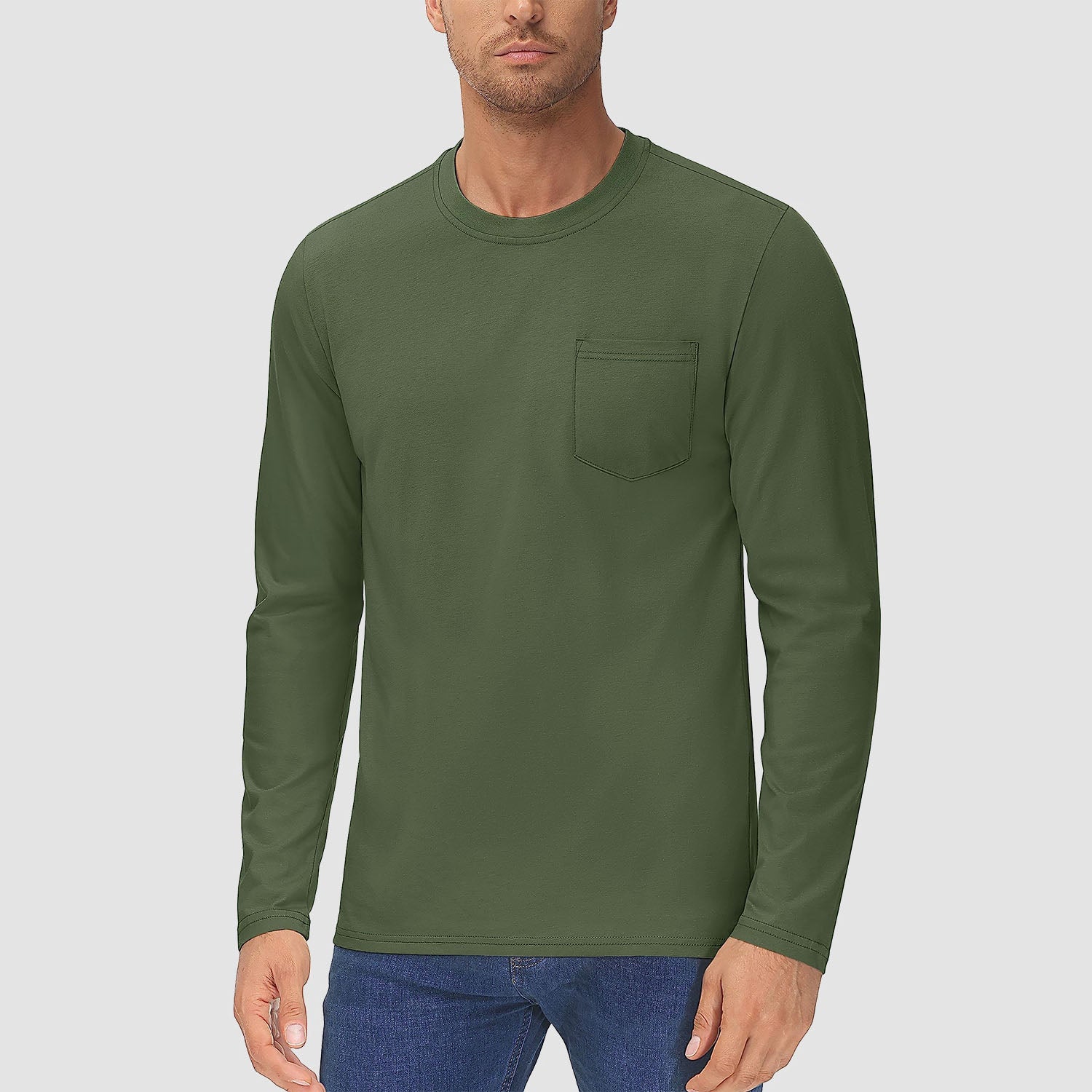 Men's Basic Long Sleeve Shirt Casual Lightweight T-Shirt