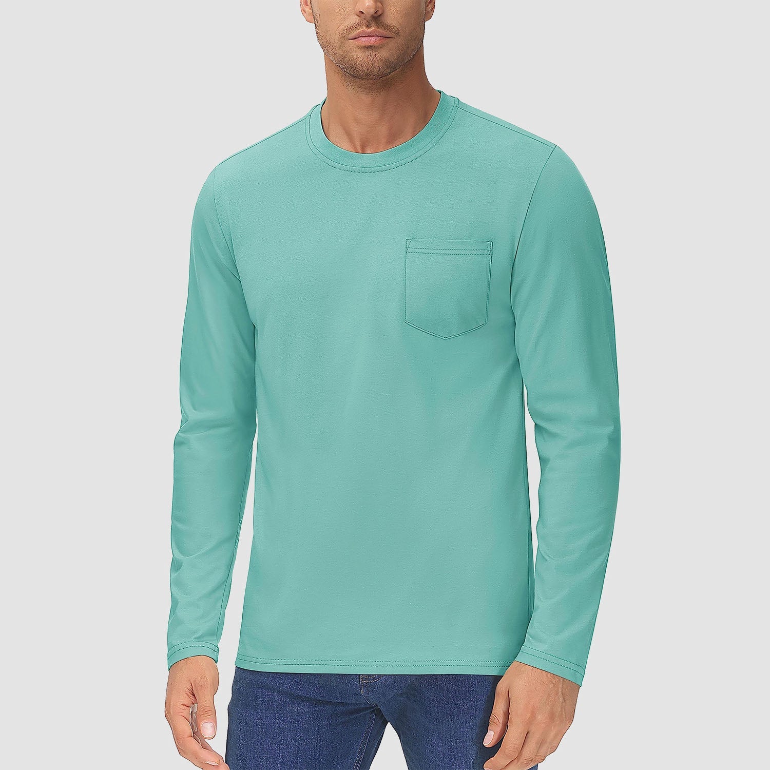 Men's Basic Long Sleeve Shirt Casual Lightweight T-Shirt