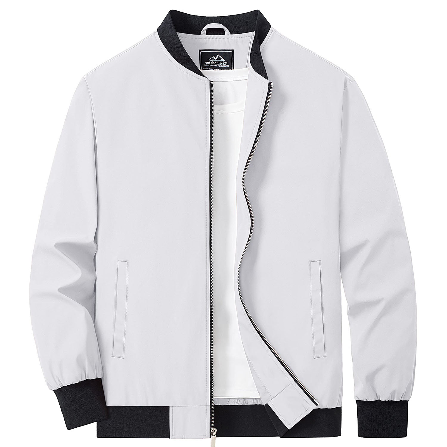 Men's Bomber Jacket Lightweight Windbreaker with Pockets