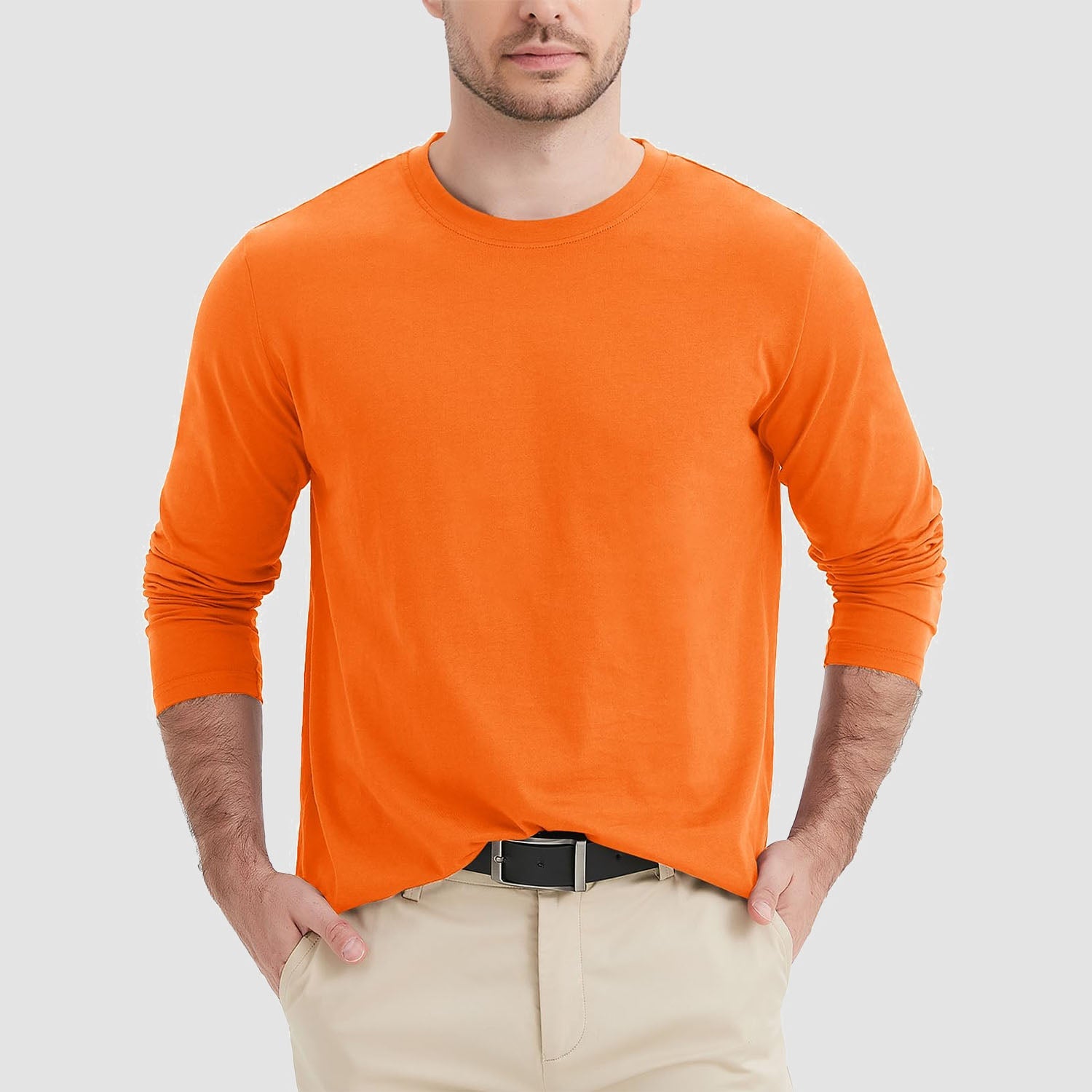 Men's Crew Neck Long Sleeve Shirt Quick Dry Sports Shirt