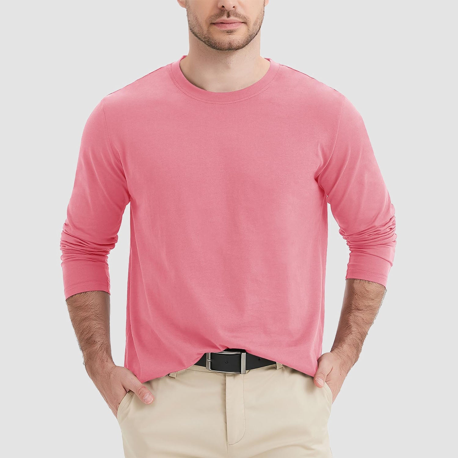 Men's Crew Neck Long Sleeve Shirt Quick Dry Sports Shirt