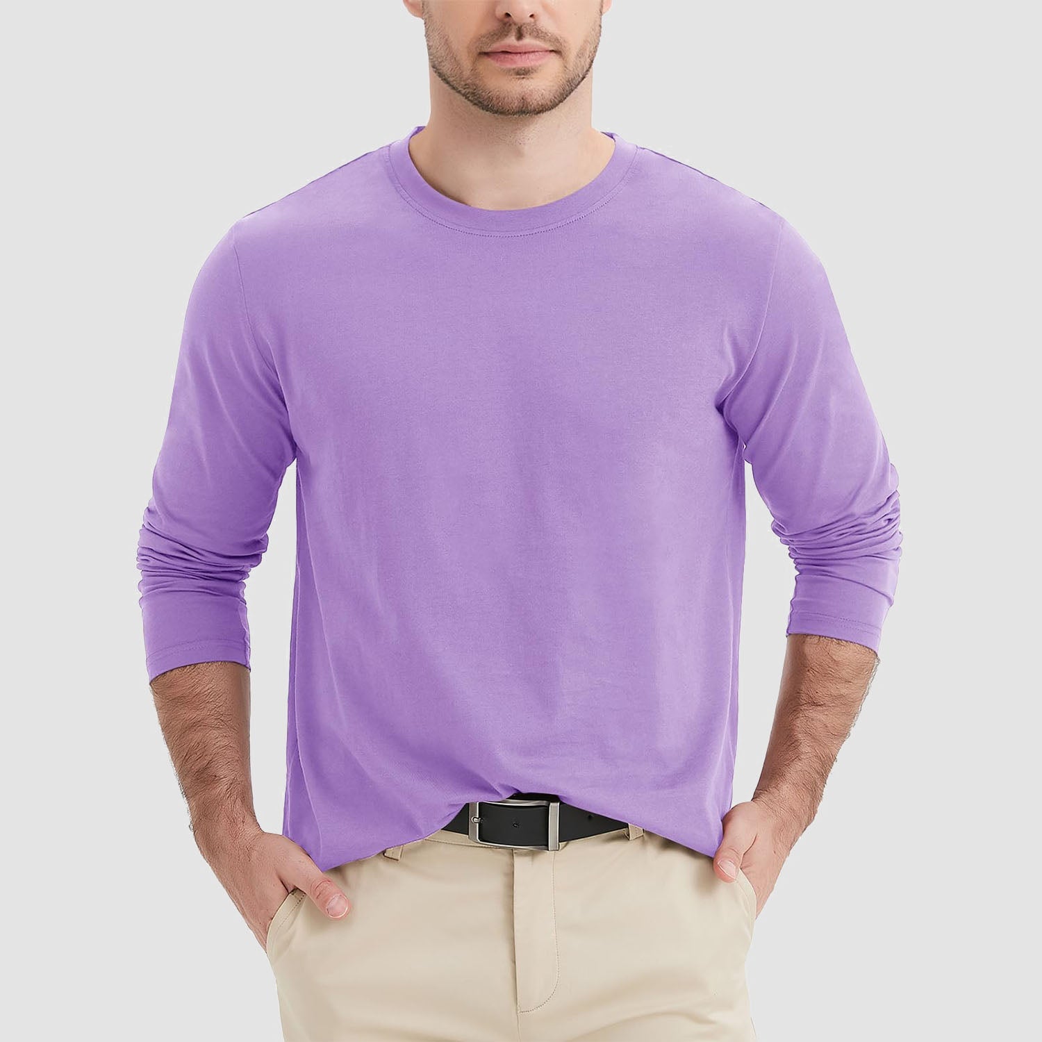 Men's Crew Neck Long Sleeve Shirt Quick Dry Sports Shirt