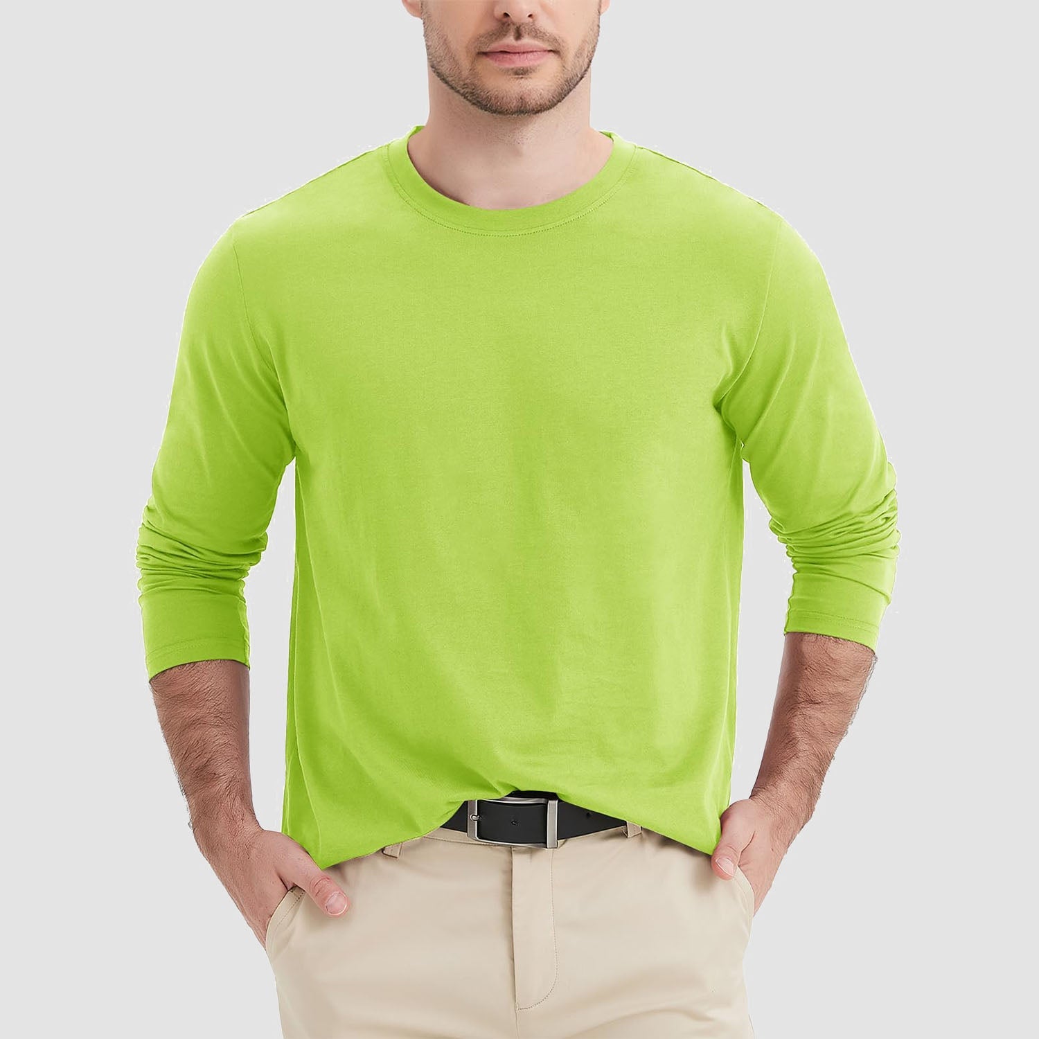 Men's Crew Neck Long Sleeve Shirt Quick Dry Sports Shirt