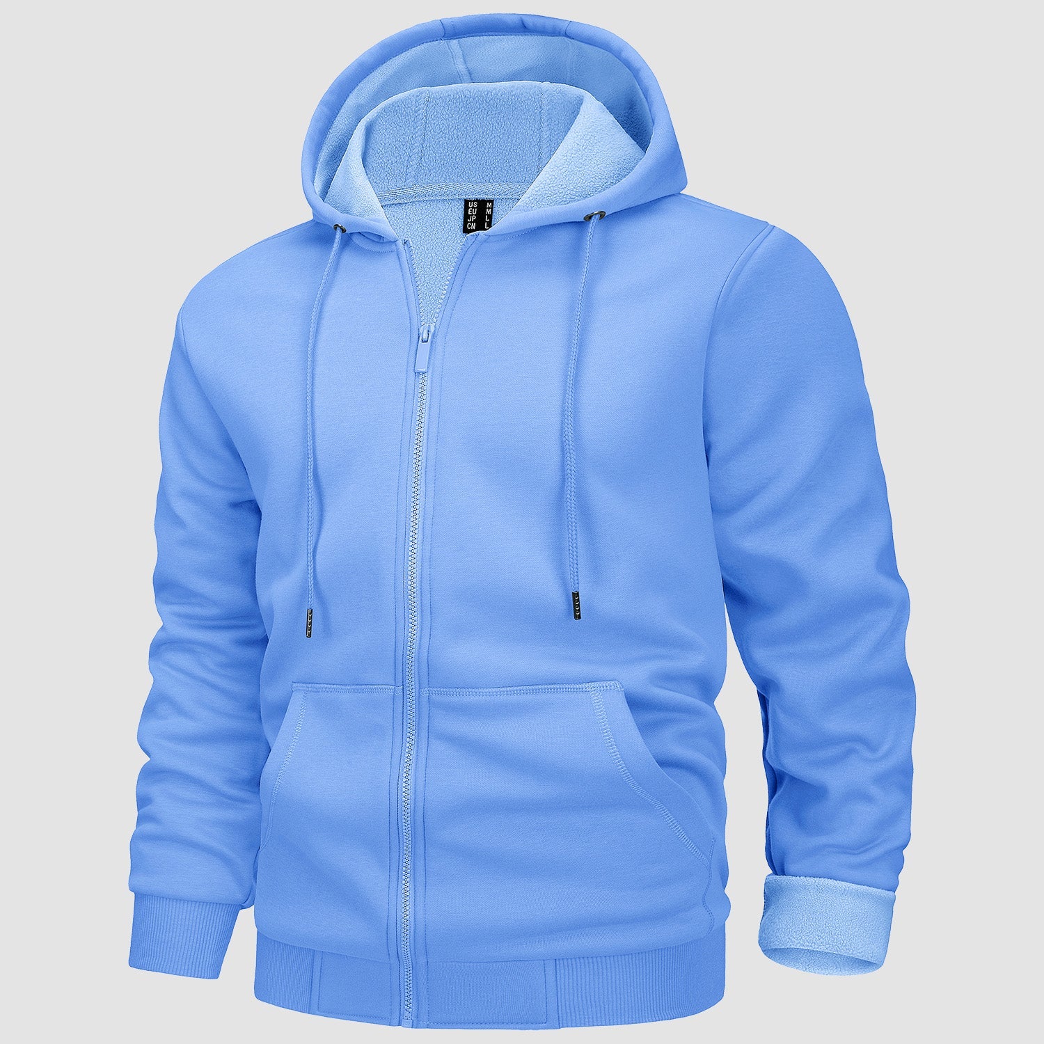 Men's Fleece Hoodie Bomber Jacket - Zip Up Sweatshirt