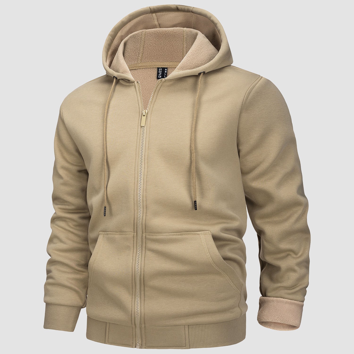 Men's Fleece Hoodie Bomber Jacket - Zip Up Sweatshirt