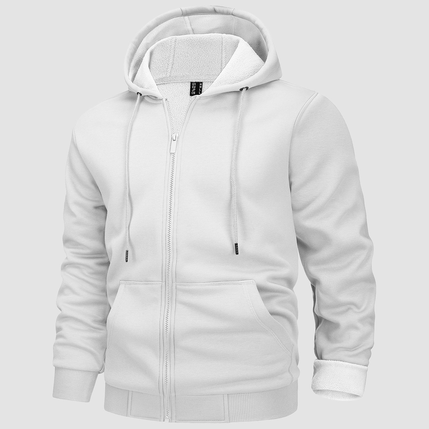 Men's Fleece Hoodie Bomber Jacket - Zip Up Sweatshirt