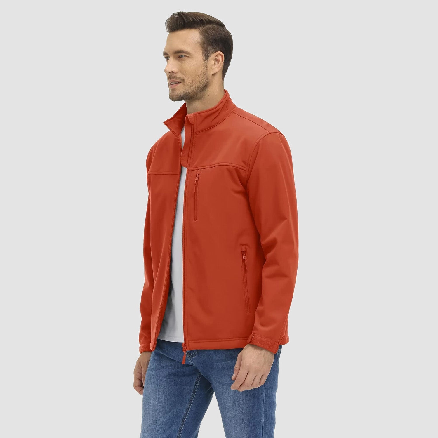 Men's Fleece Lined Jacket Lightweight Waterproof Jacket