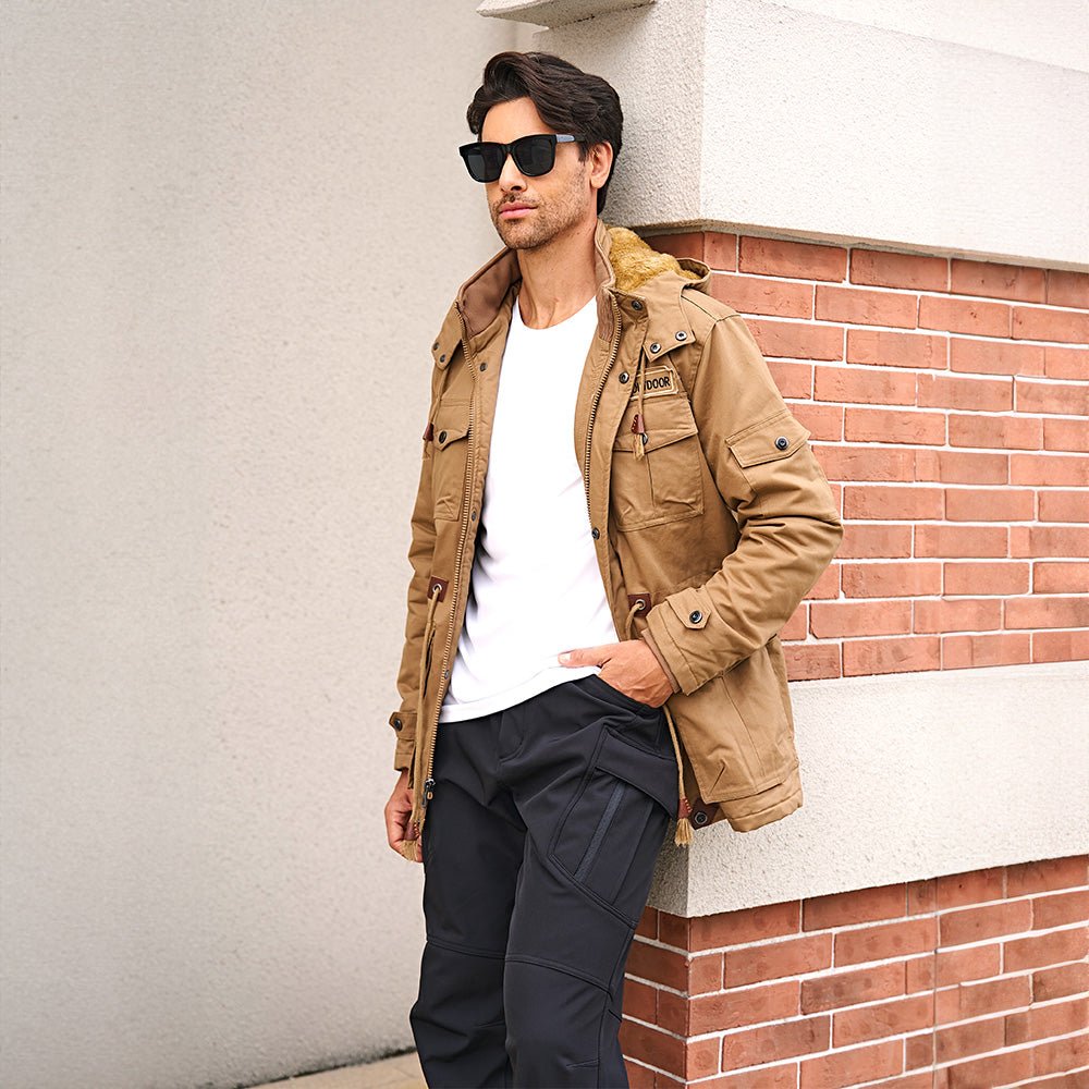 Men's Fleece Lined Winter Military Jacket Parka