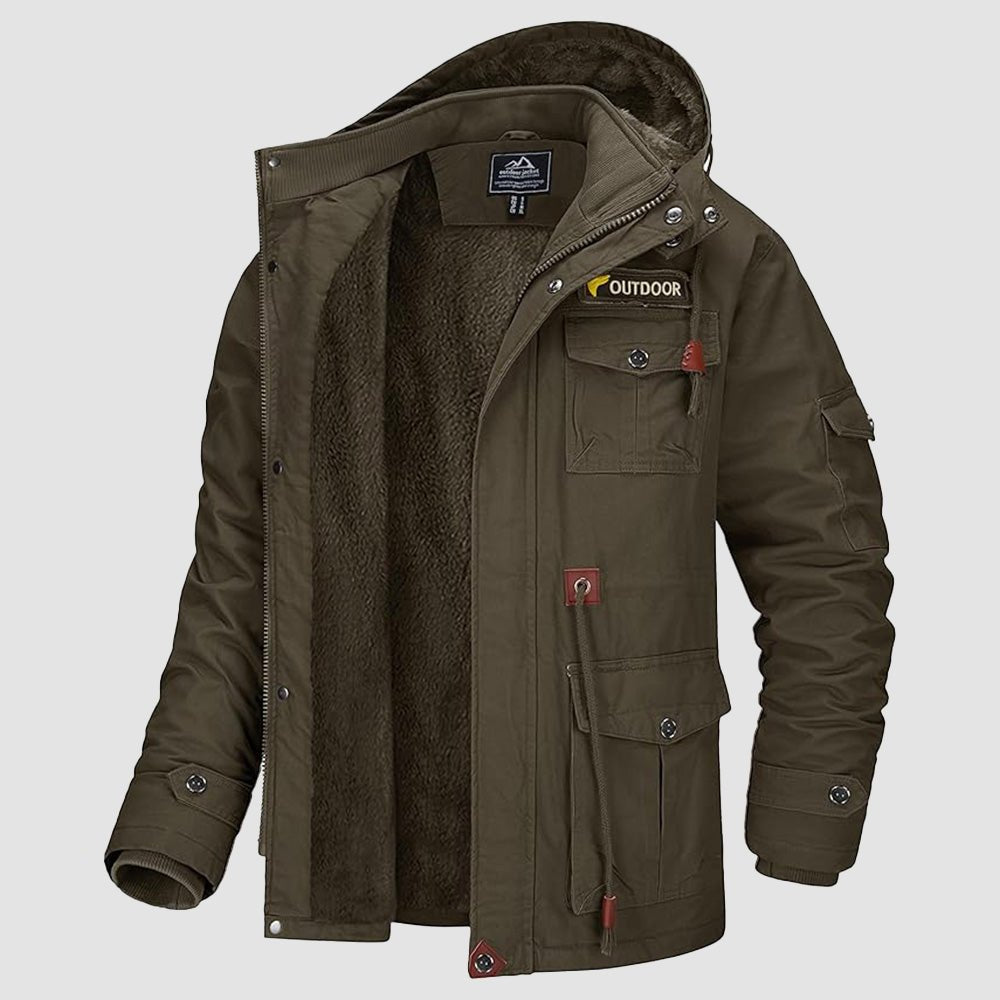Men's Fleece Lined Winter Military Jacket Parka