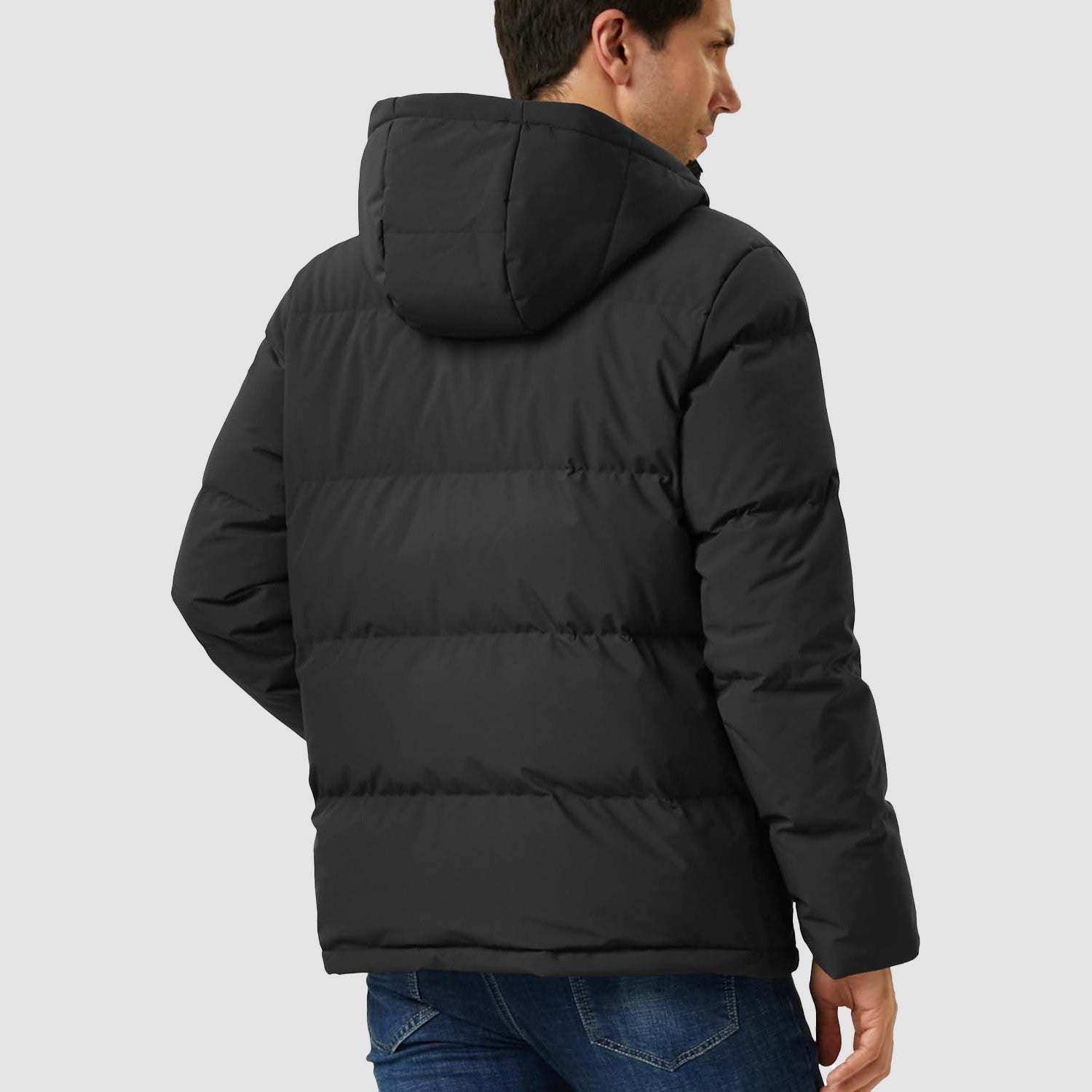 Men's Hooded Down Puffer Jacket, Water-Resistant & Windproof