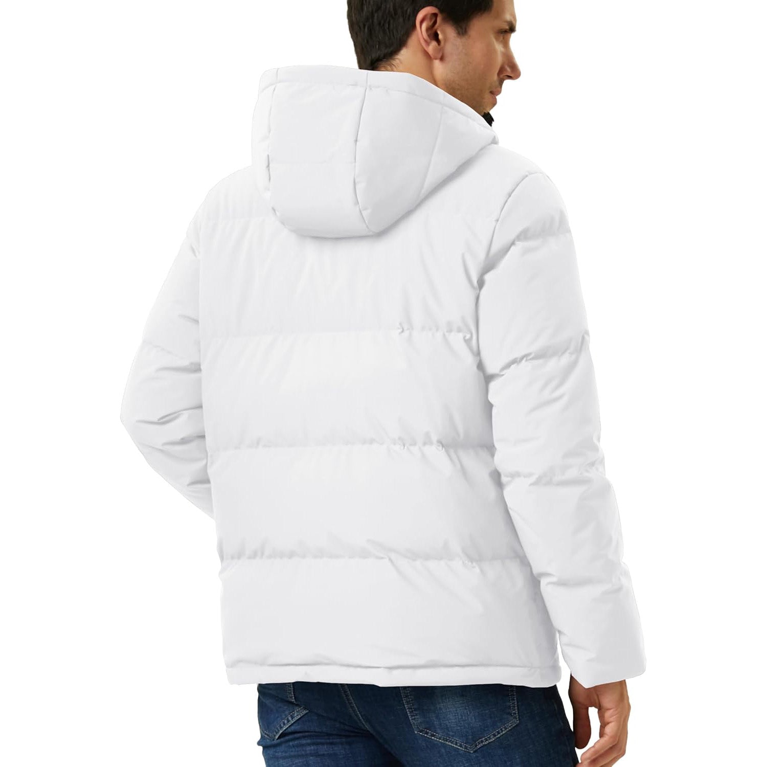Men's Hooded Down Puffer Jacket, Water-Resistant & Windproof