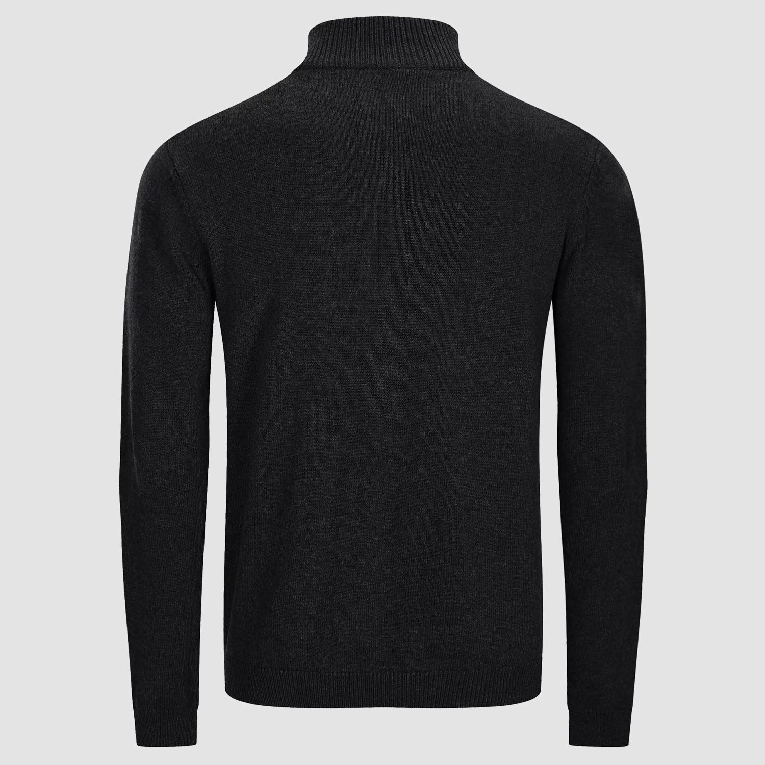 Men's Knitted Turtleneck Sweater - 1/4 Zip Pullover