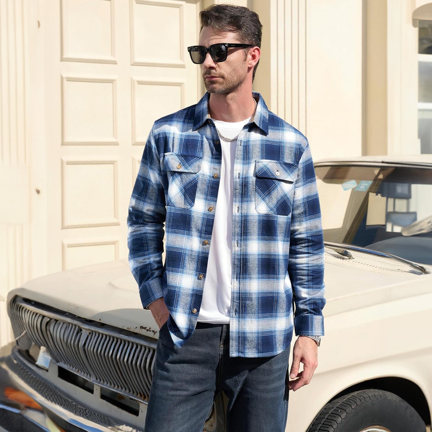 Men's Lightweight Flannel Shirt Jacket