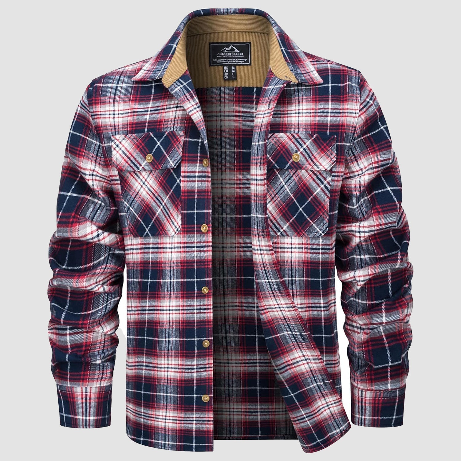 Men's Lightweight Flannel Shirt Jacket