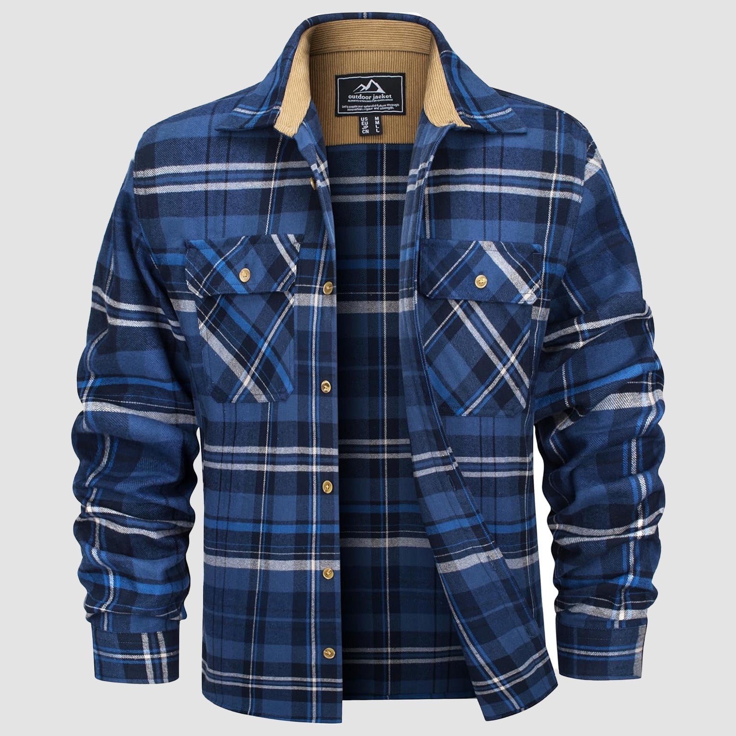 Men's Lightweight Flannel Shirt Jacket
