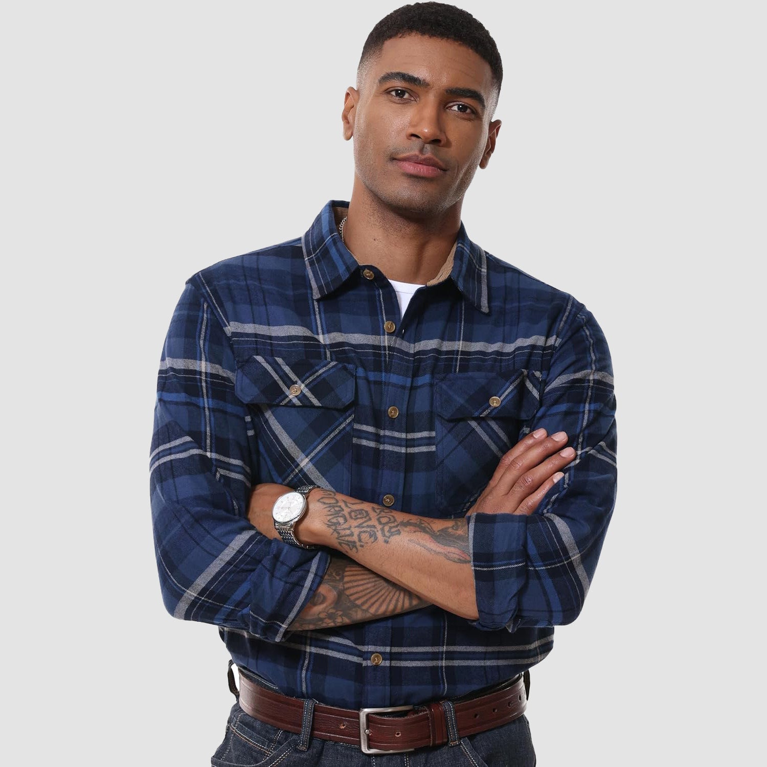 Men's Lightweight Flannel Shirt Jacket