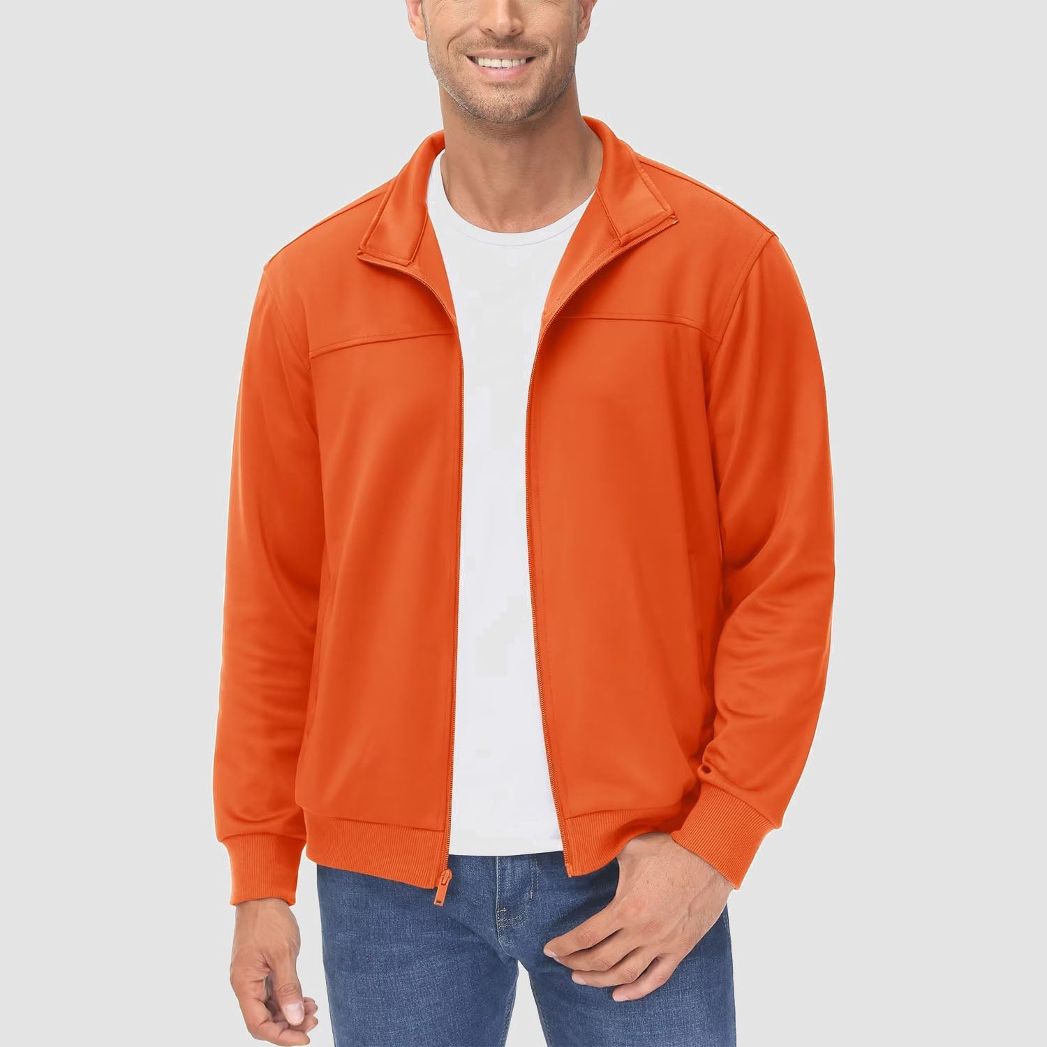 Men's Lightweight Full-Zip Track Jacket with Pockets