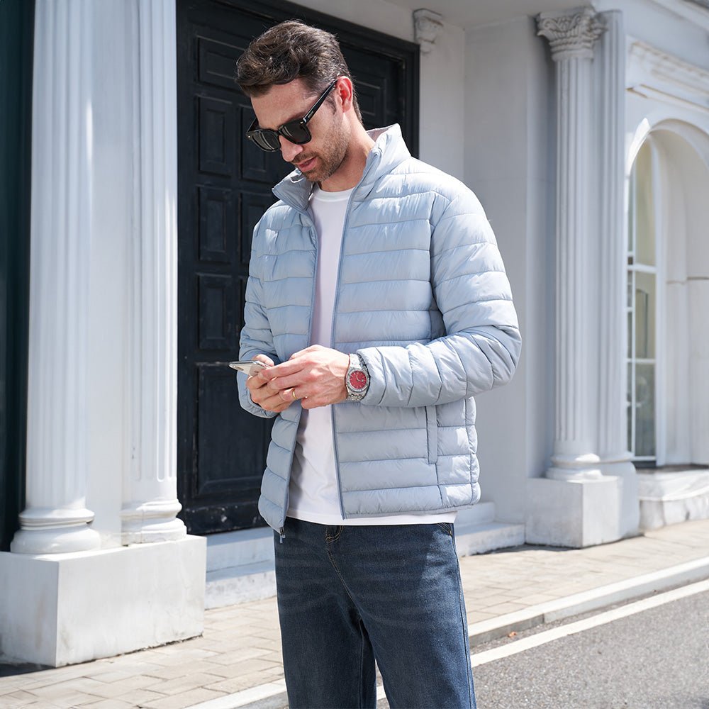 Men's Lightweight Puffer Jacket – Water-Repellent Winter Coat
