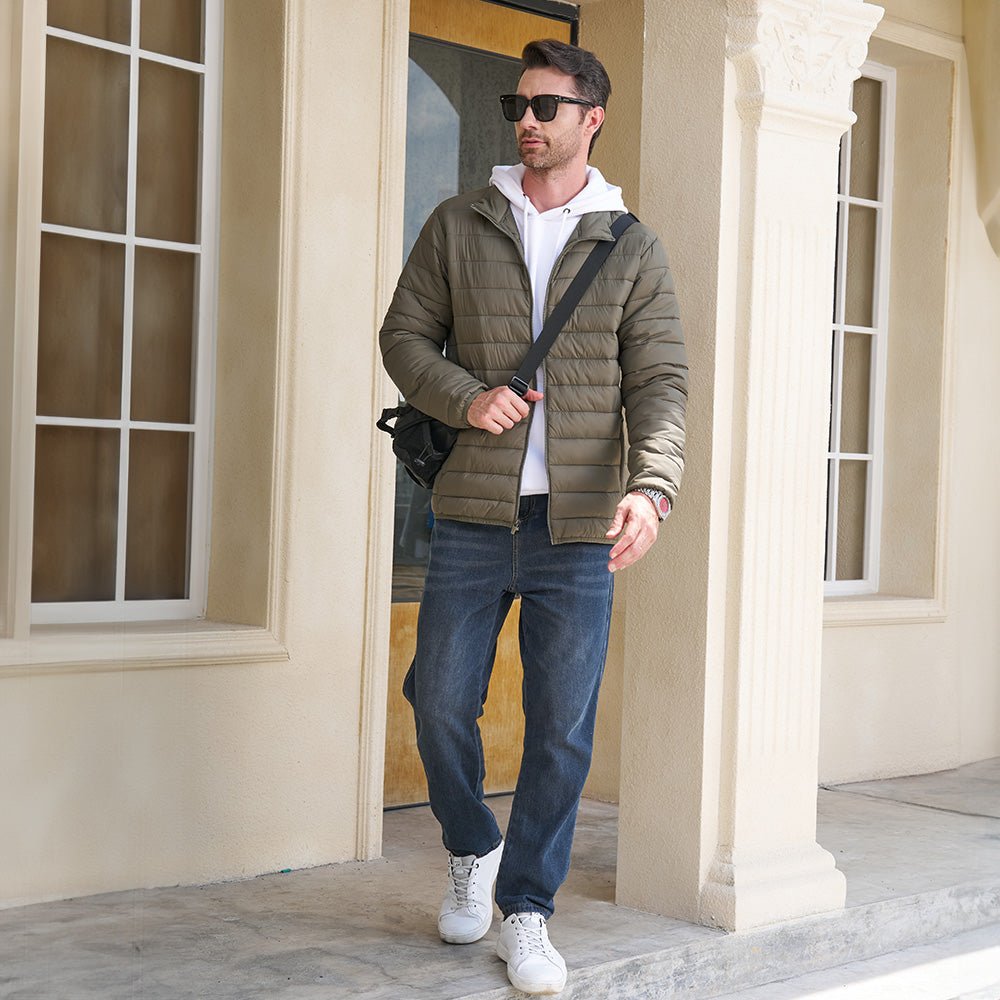 Men's Lightweight Puffer Jacket – Water-Repellent Winter Coat