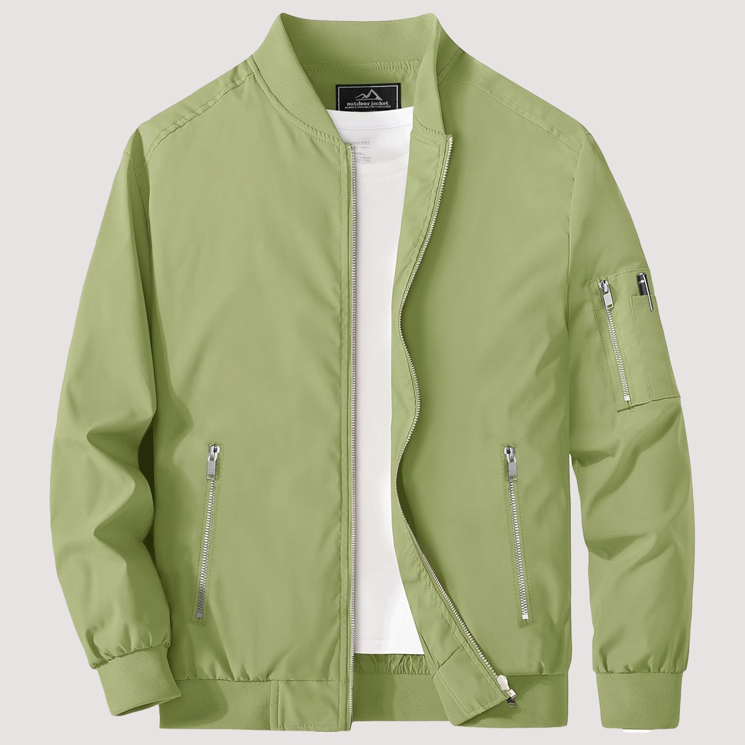 Men's Lightweight Zip-Up Bomber Jacket - Casual Windbreaker