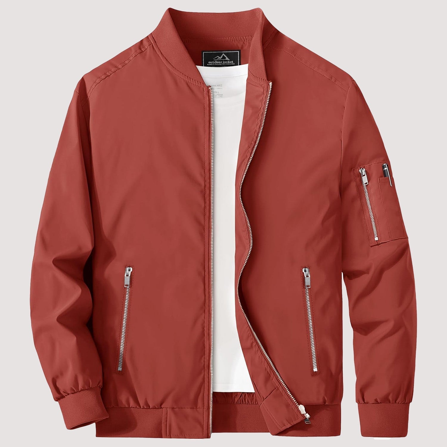 Men's Lightweight Zip-Up Bomber Jacket - Casual Windbreaker