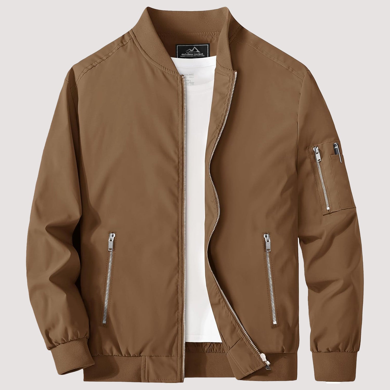 Men's Lightweight Zip-Up Bomber Jacket - Casual Windbreaker