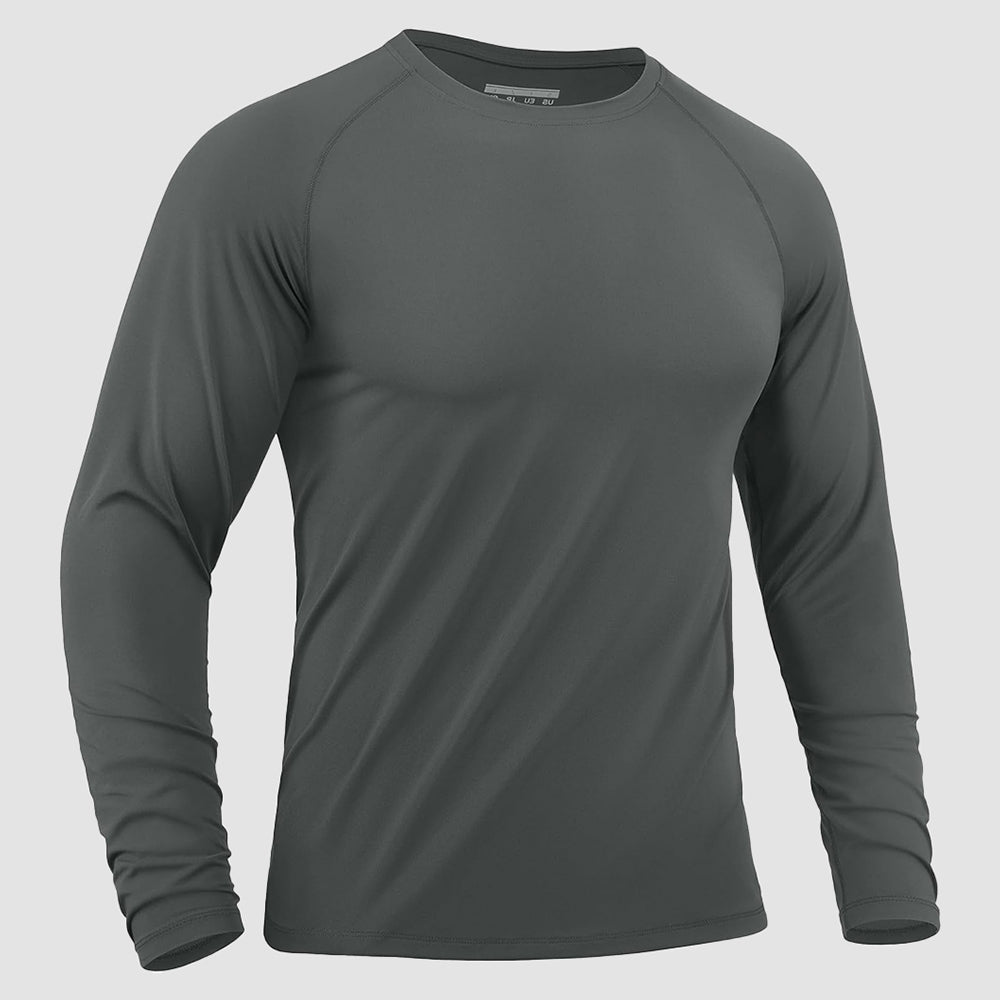 Men's Long Sleeve Rash Guard UPF 50+ Athletic Swim Shirt