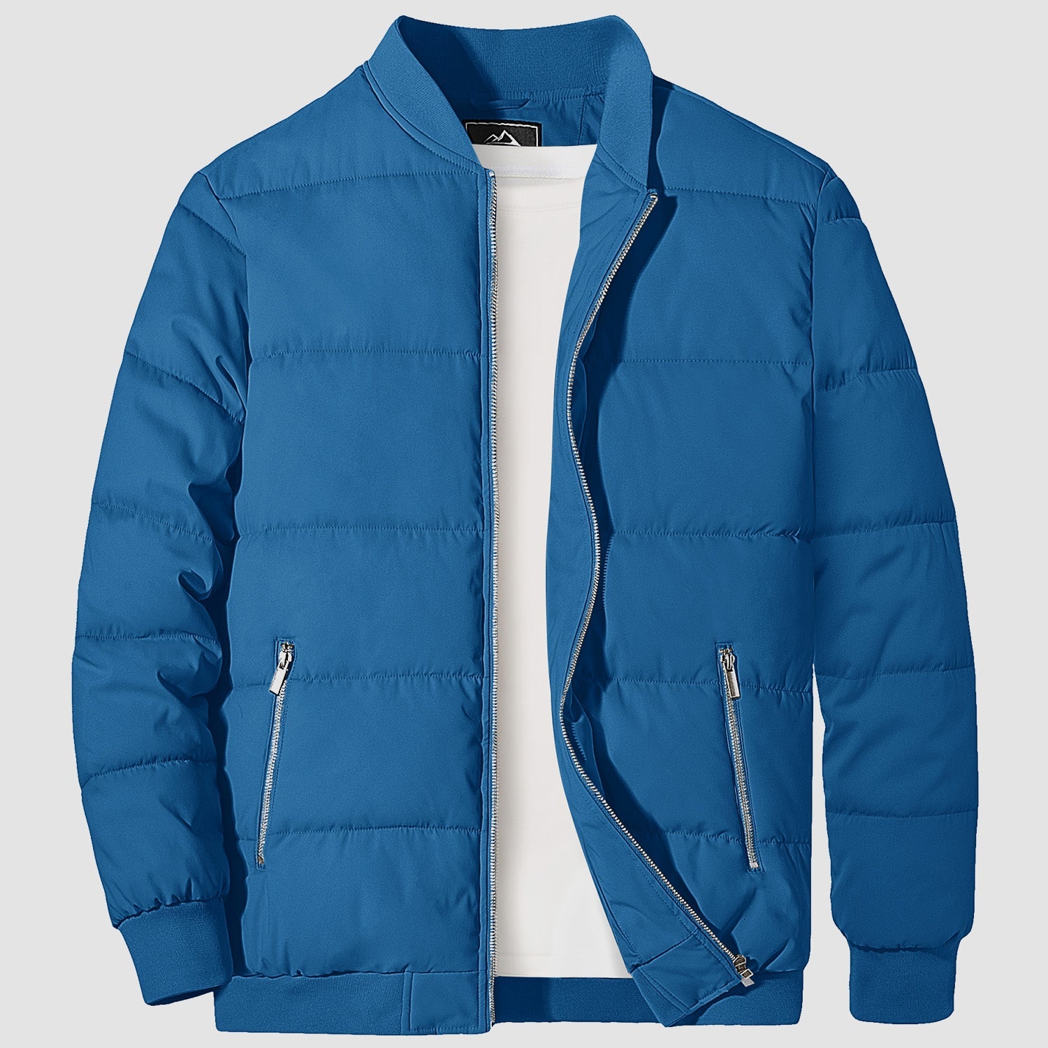 Men's Quilted Bomber Puffer Jacket - Warm Windproof Outwear