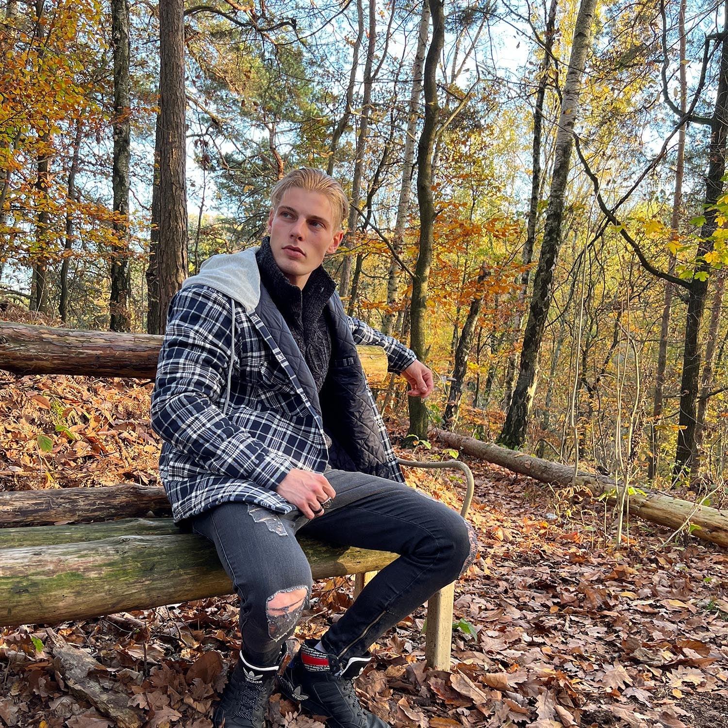 Men's Quilted Flannel Jacket with Hood – Warm & Casual