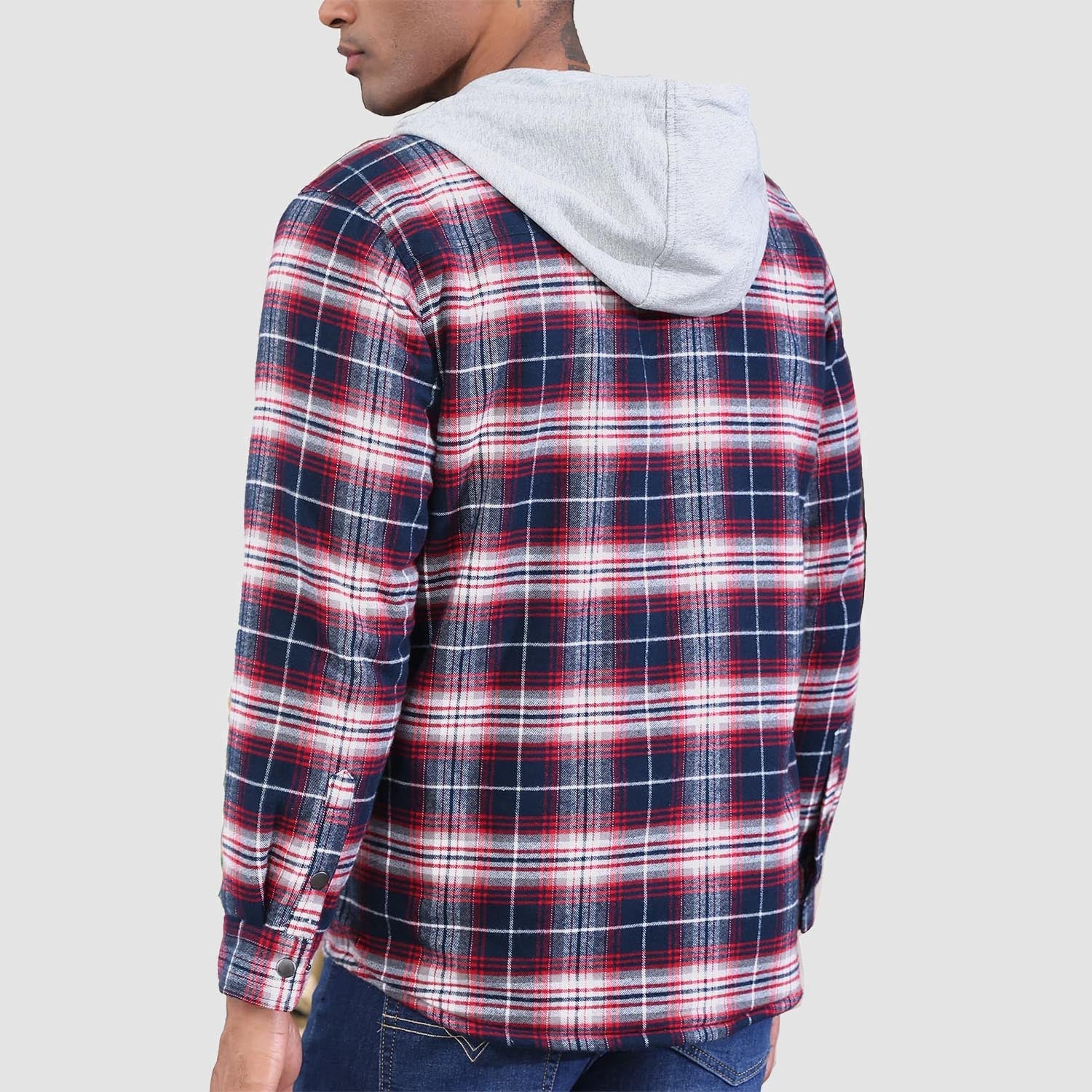Men’s Sherpa-Lined Flannel Hoodies – Plaid Winter Jackets