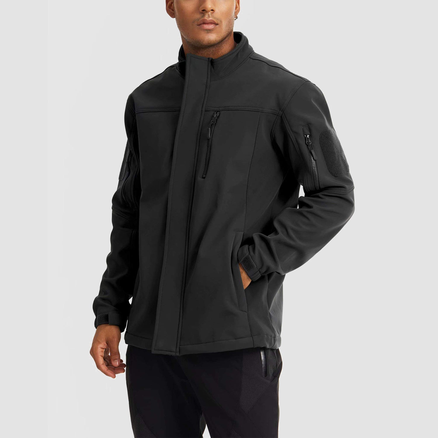 Men's Softshell Tactical Jacket with Fleece Lining