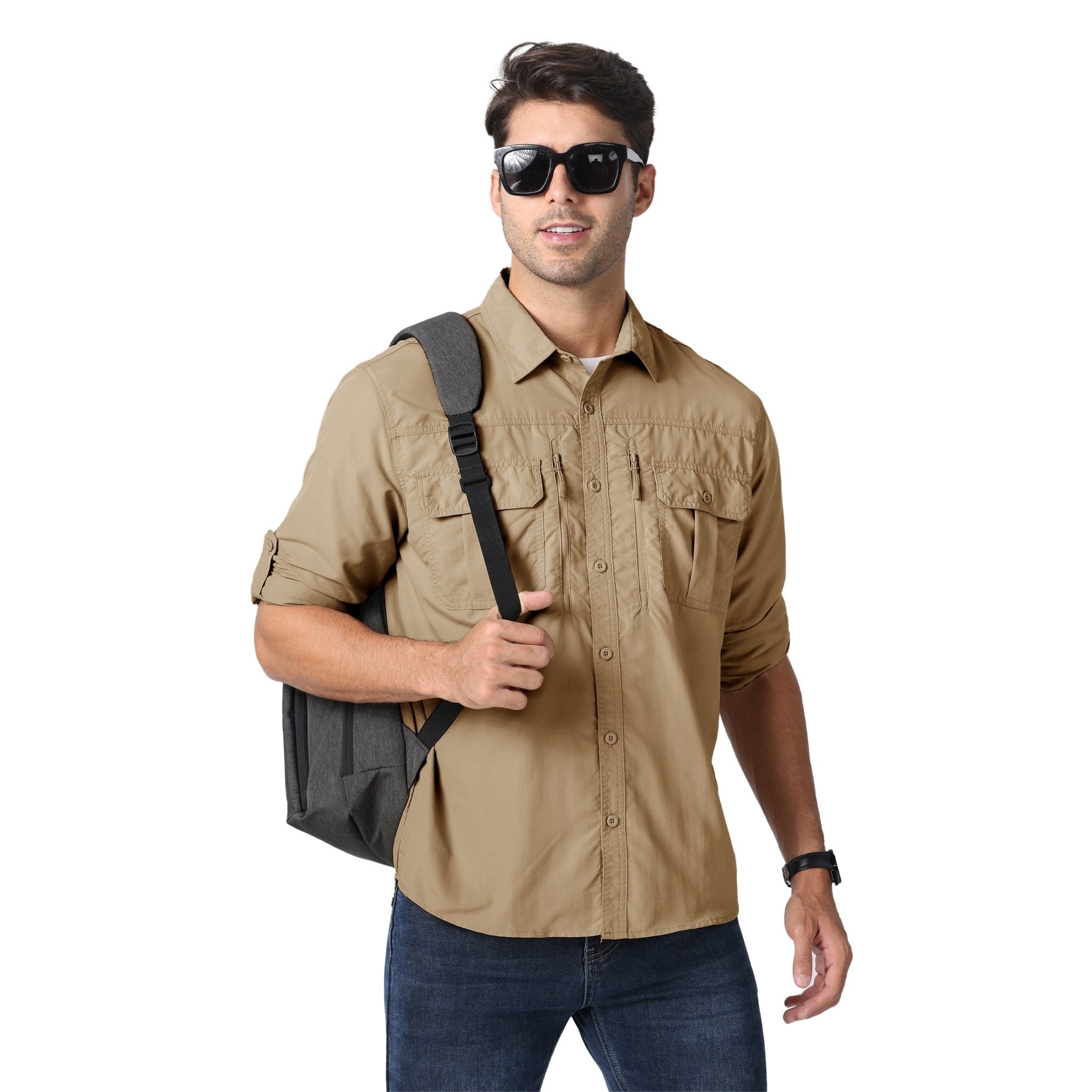 Men's Tactical Shirt, Quick-Dry & UV Protection for Hiking