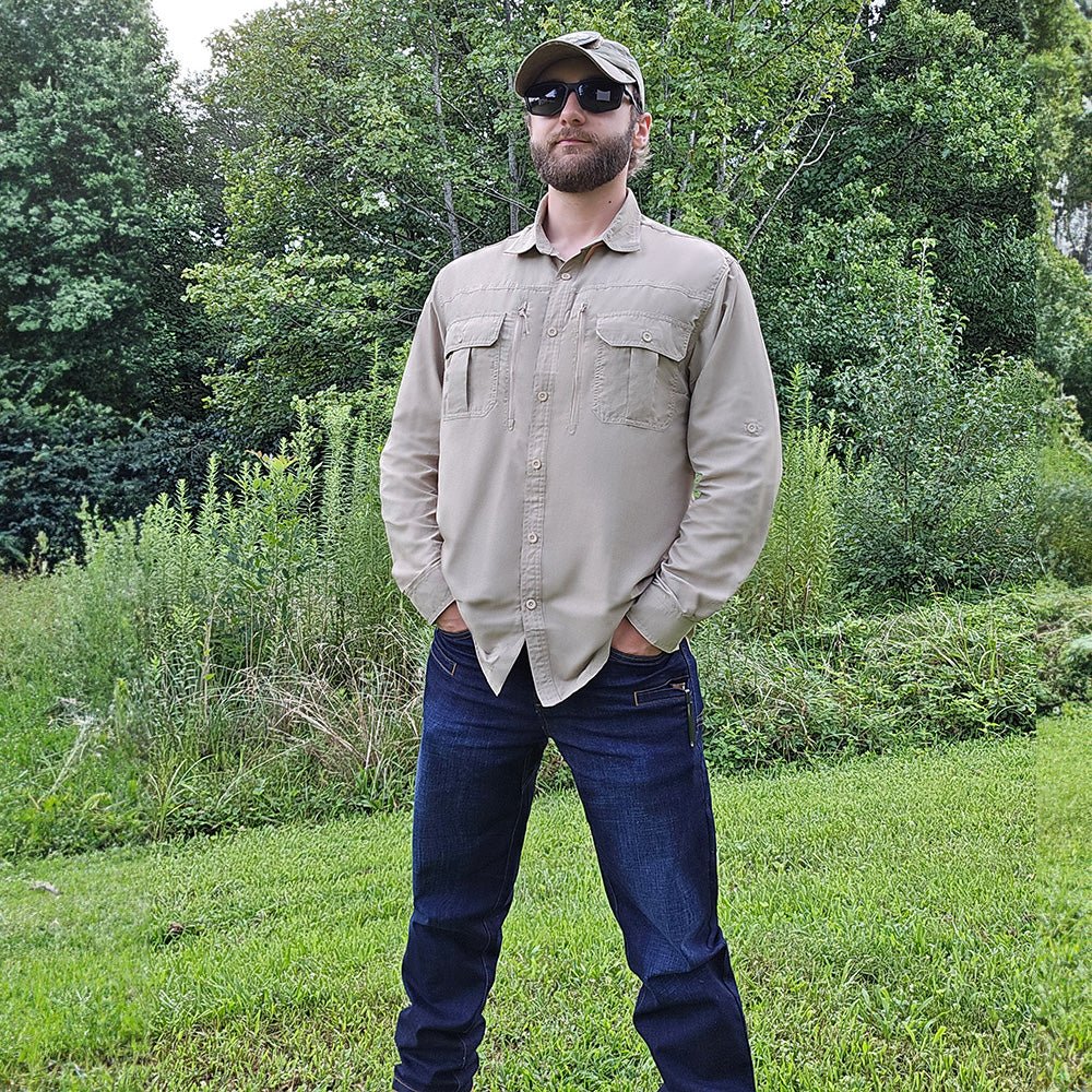 Men's Tactical Shirt, Quick-Dry & UV Protection for Hiking