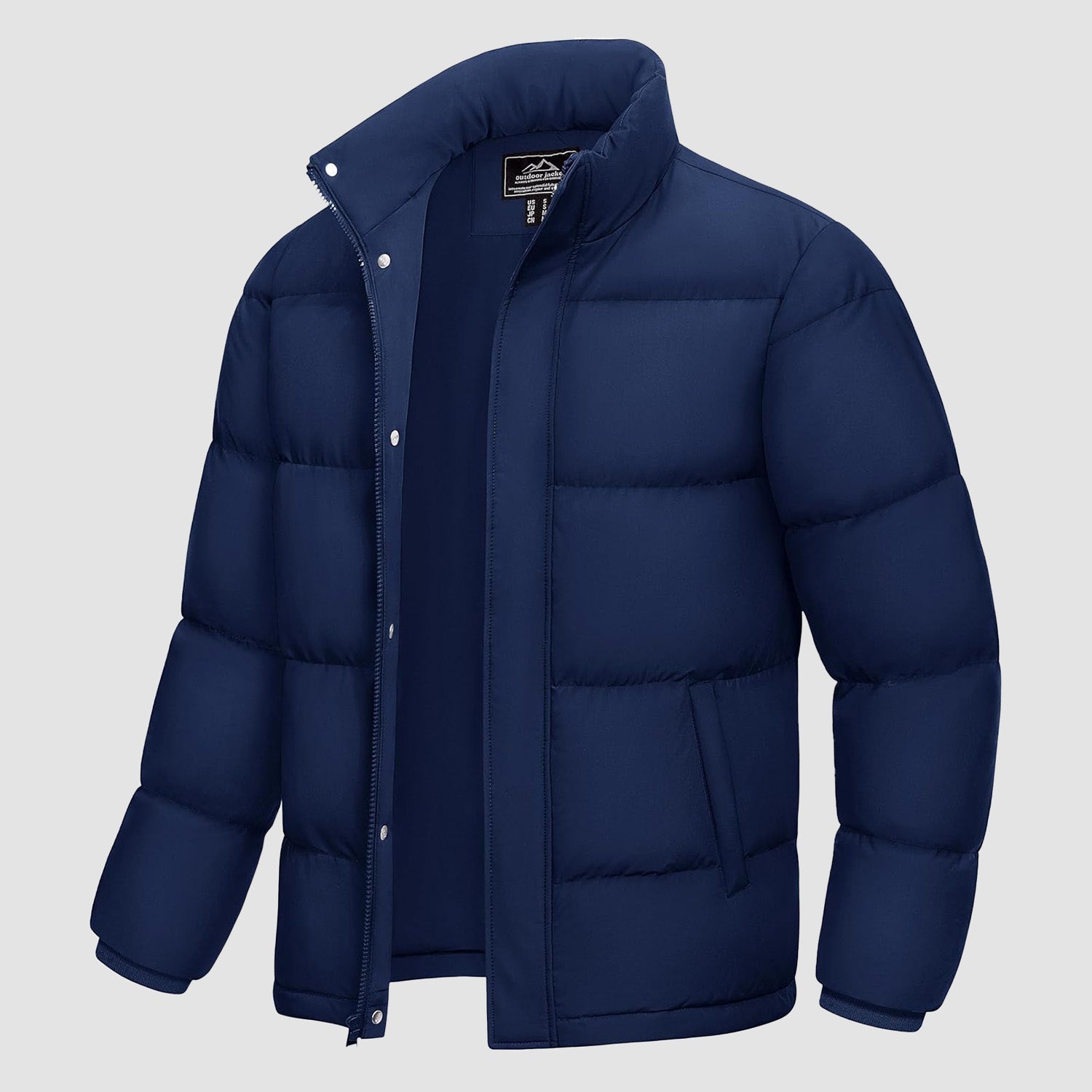 Men's Warm Down Puffer Jacket, Water-Resistant & Windproof