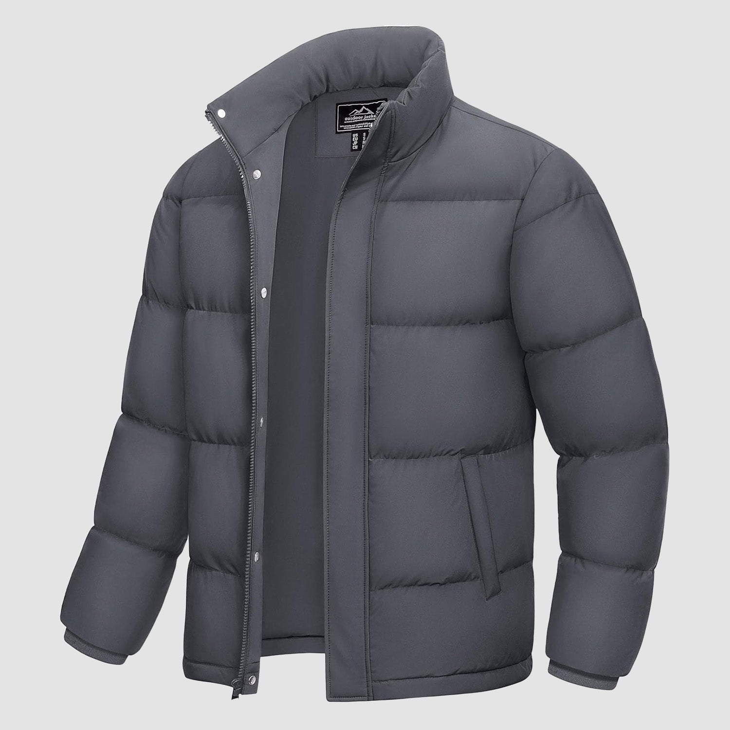 Men's Warm Down Puffer Jacket, Water-Resistant & Windproof