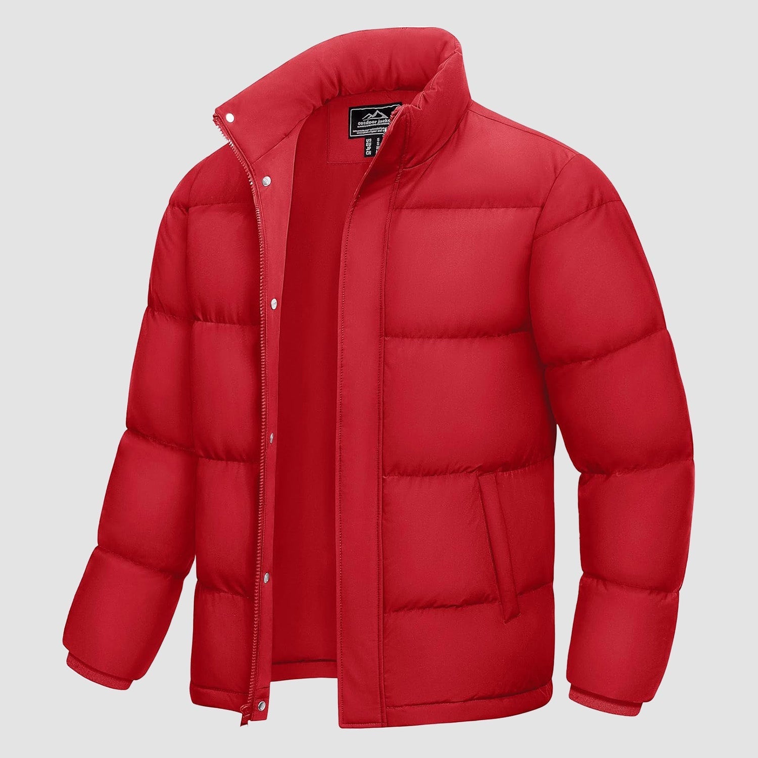 Men's Warm Down Puffer Jacket, Water-Resistant & Windproof