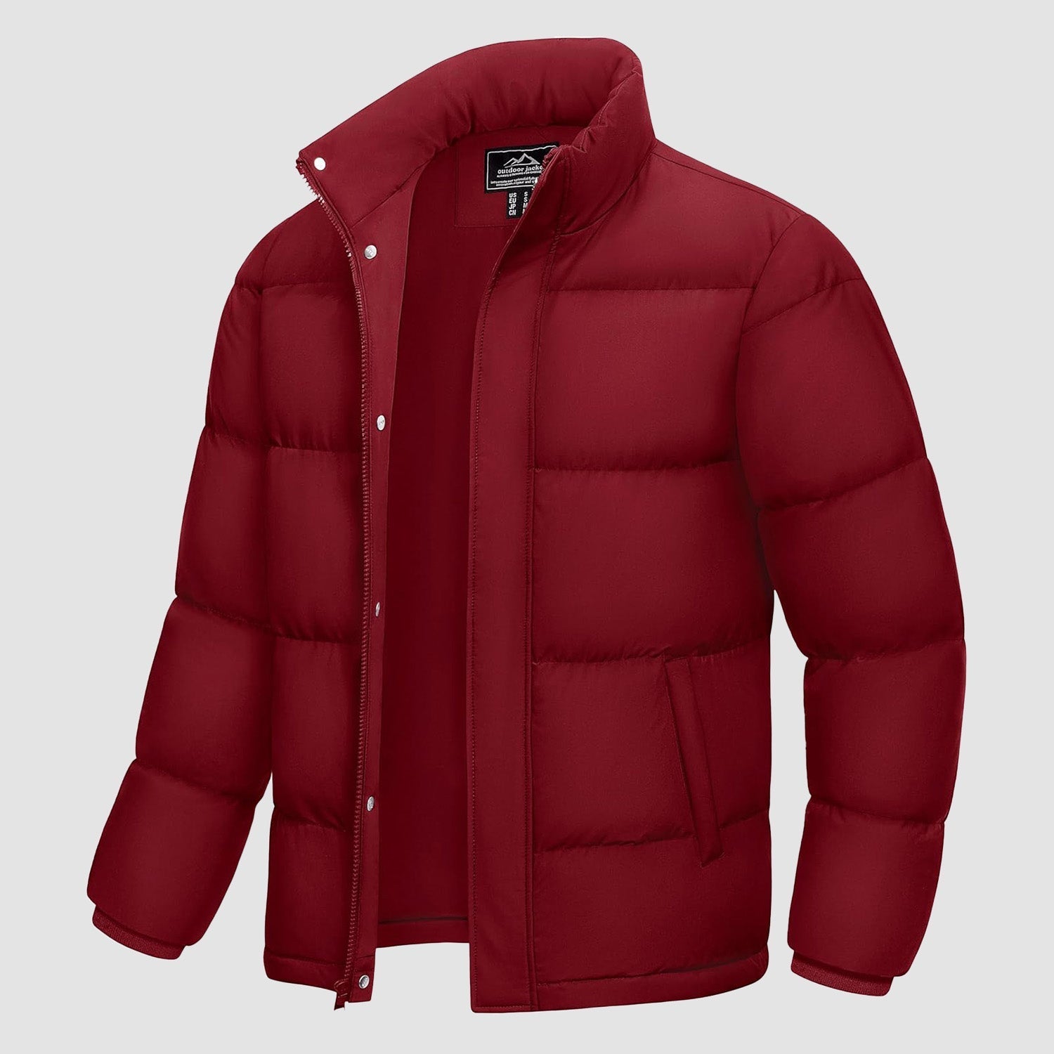 Men's Warm Down Puffer Jacket, Water-Resistant & Windproof