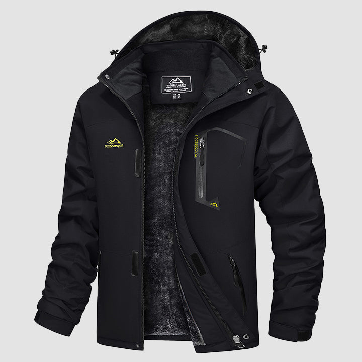 Men's Water-Repellent Winter Ski Jacket with Fleece Lining