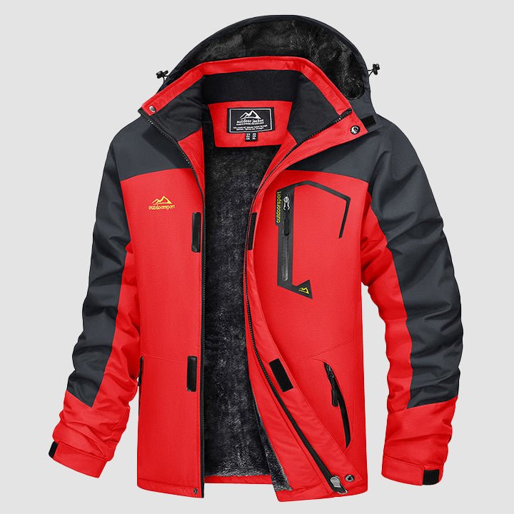 Men's Water-Repellent Winter Ski Jacket with Fleece Lining