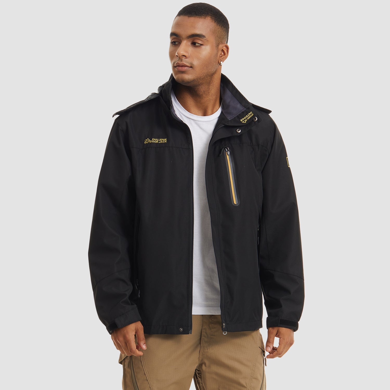 Men's Windproof Water Resistant Jacket - 5 Pockets for Hiking