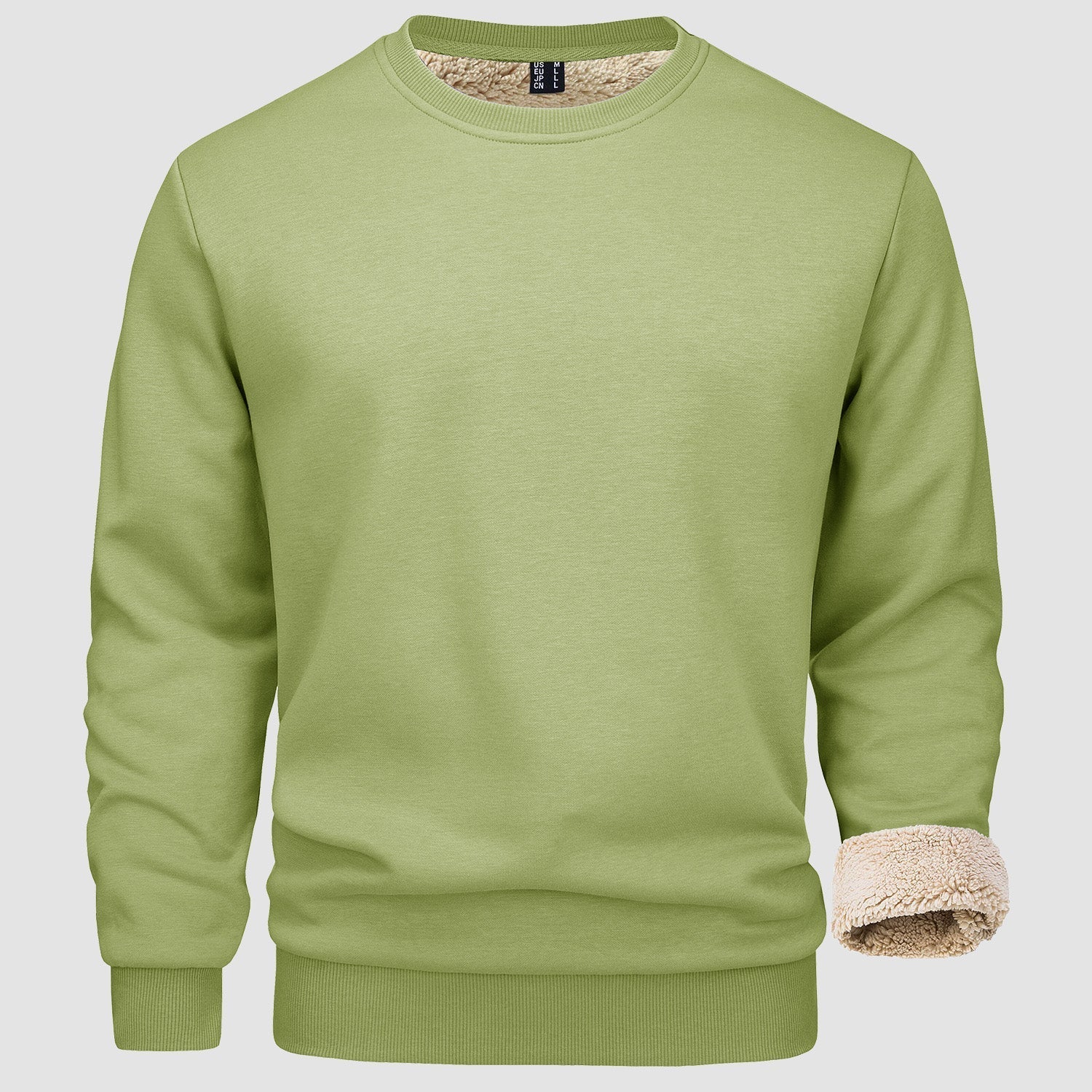 Men's  Basic Pullover Crewneck Sweater Fleece Lined Sweatshirt
