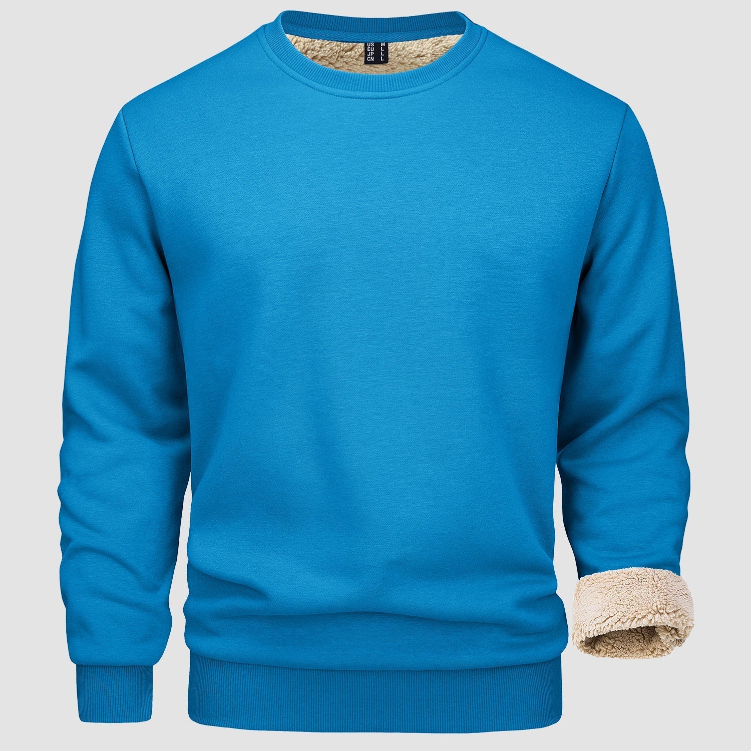 Men's  Basic Pullover Crewneck Sweater Fleece Lined Sweatshirt