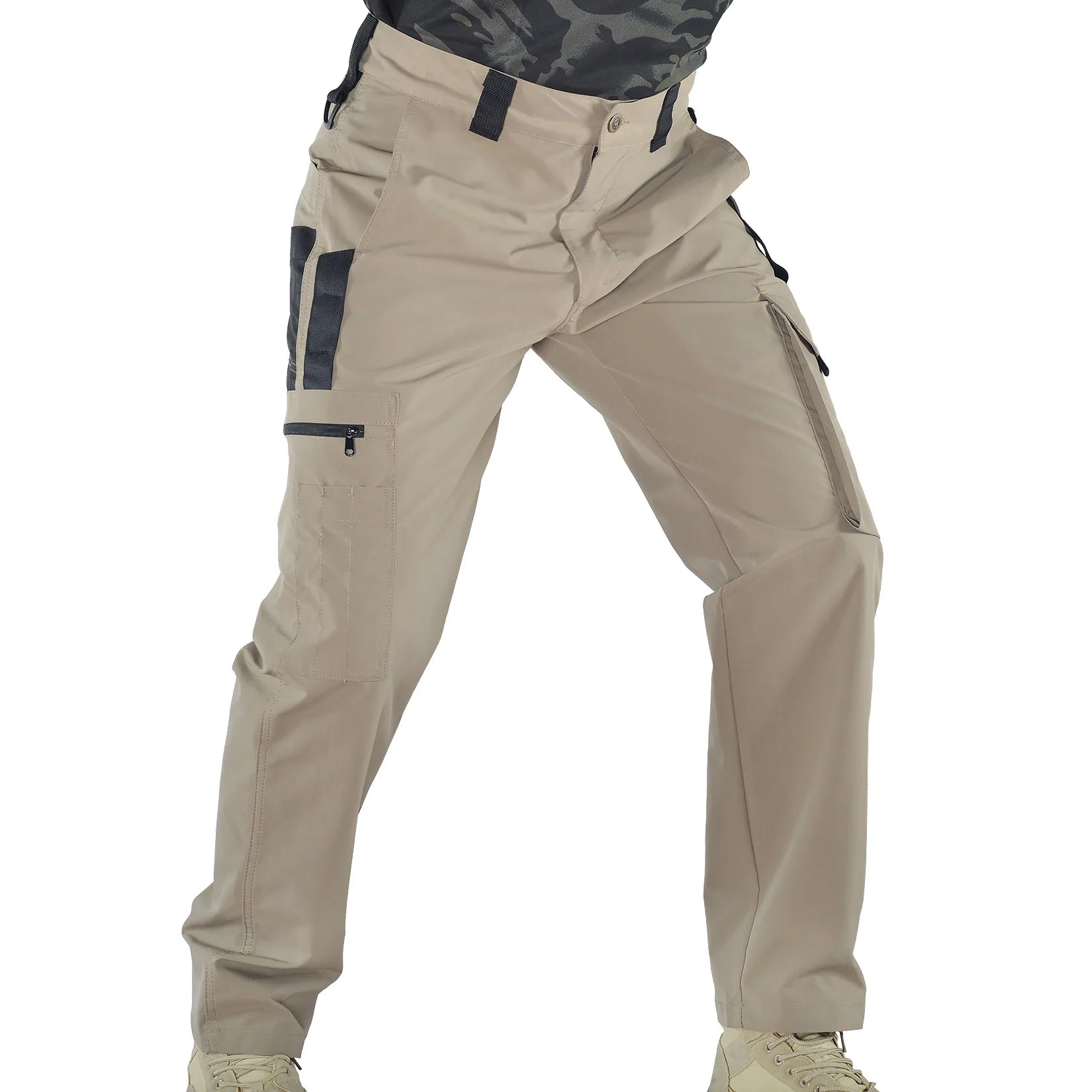 Multi-Pocket Men's Tactical Casual Pants Joggers Cargo Pants Outdoor Hiking Trousers Wear-Resistant Training Overalls Streetwear