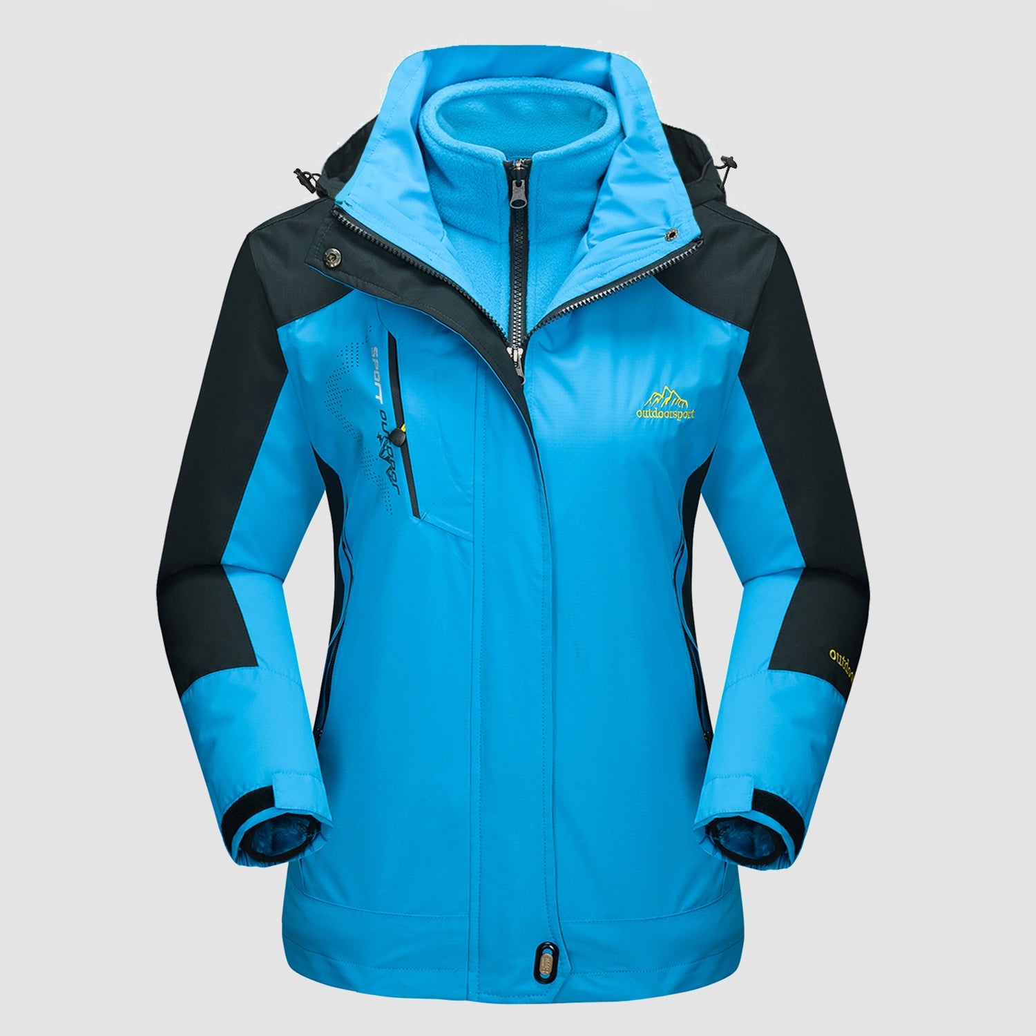 Women's 3-in-1 Waterproof Ski Jacket with Fleece Liner
