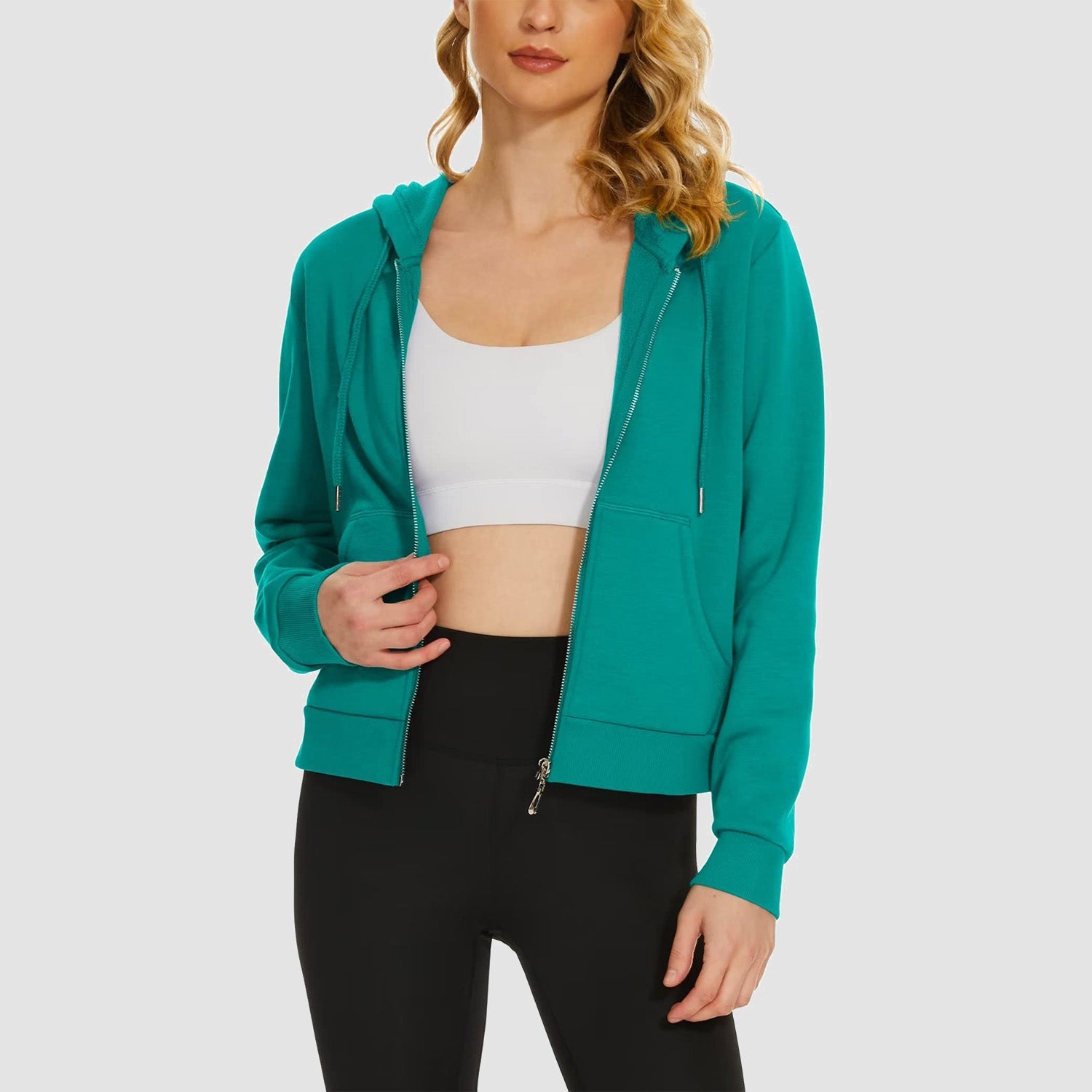 Women's Bomber Hoodie - Fleece-Lined & Full Zip Winter