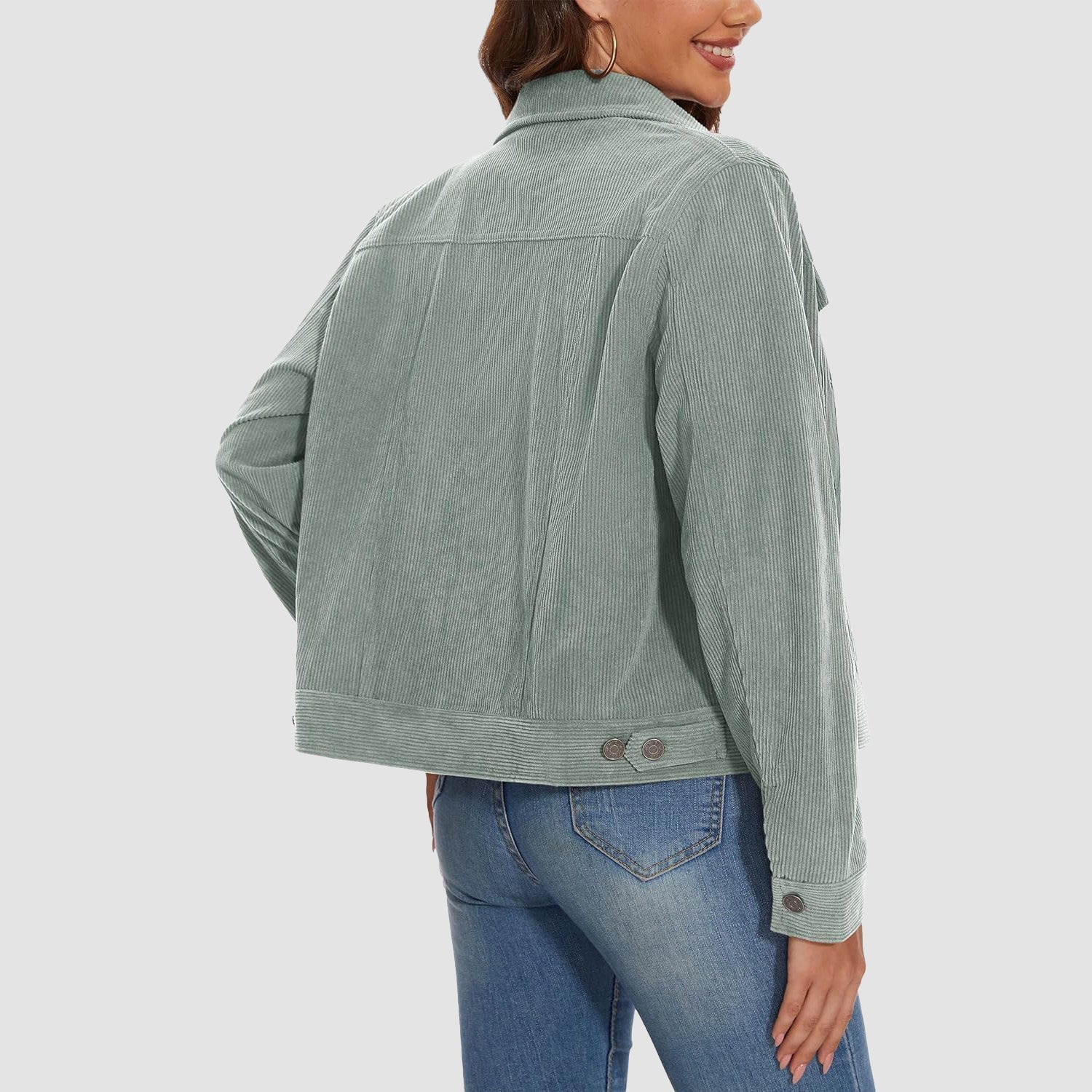 Women's Casual Corduroy Shacket Jacket