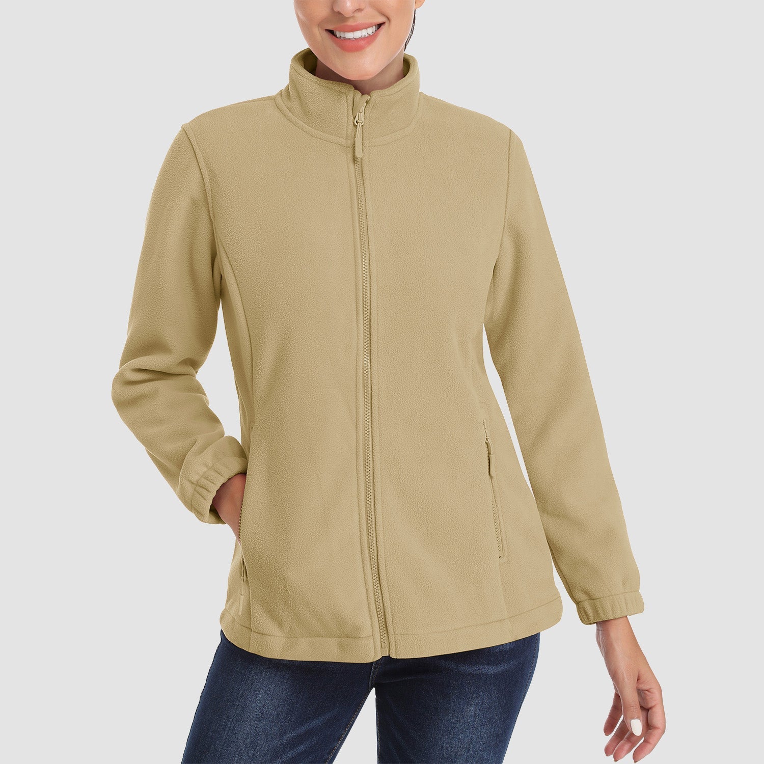 Women's Fleece Jacket - Soft & Warm Zip-Up Winter Coat