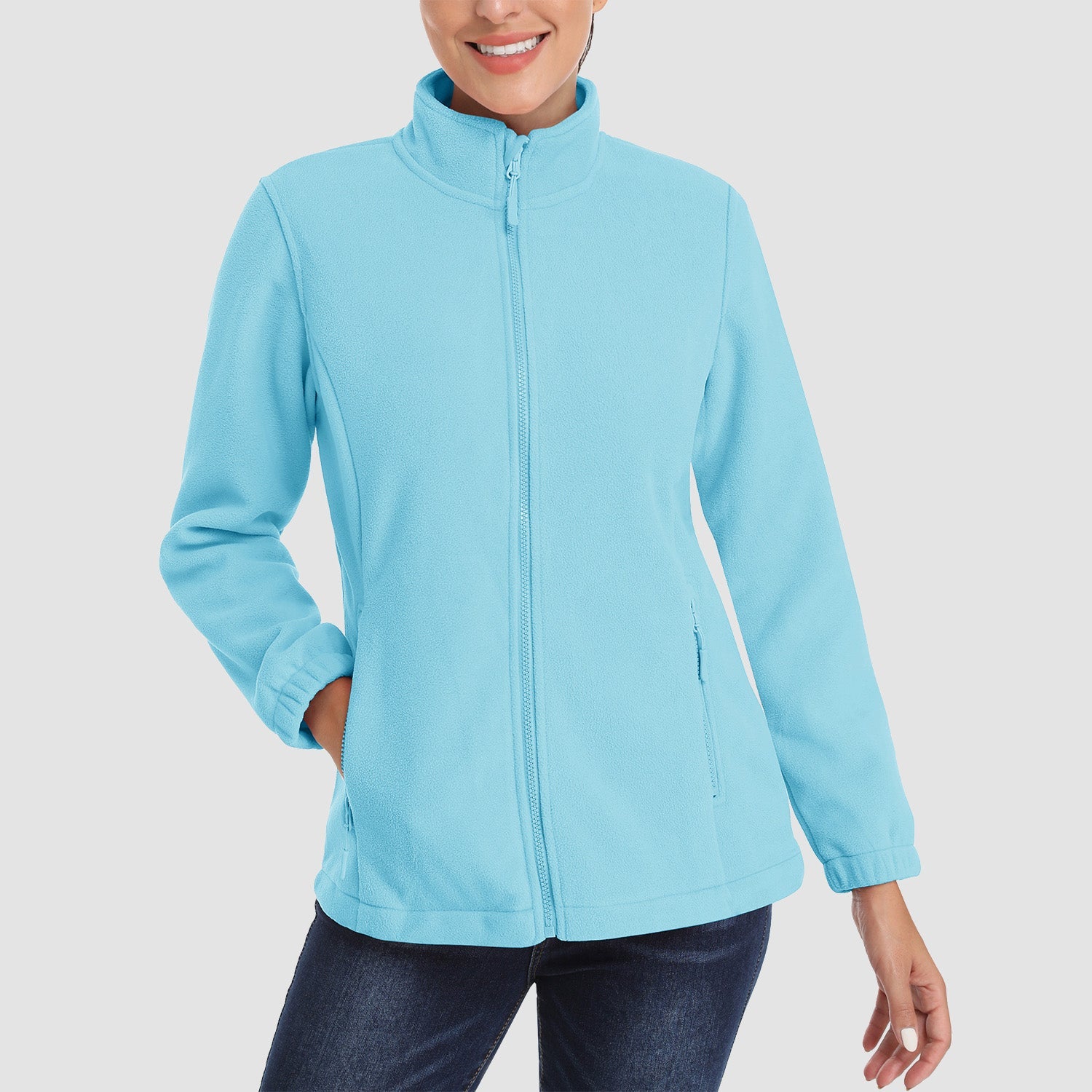 Women's Fleece Jacket - Soft & Warm Zip-Up Winter Coat