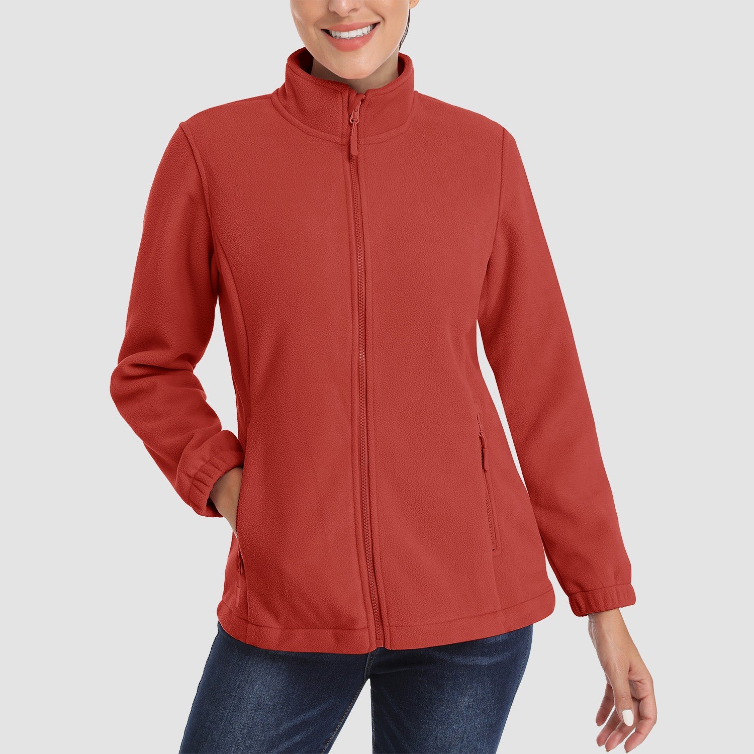 Women's Fleece Jacket - Soft & Warm Zip-Up Winter Coat